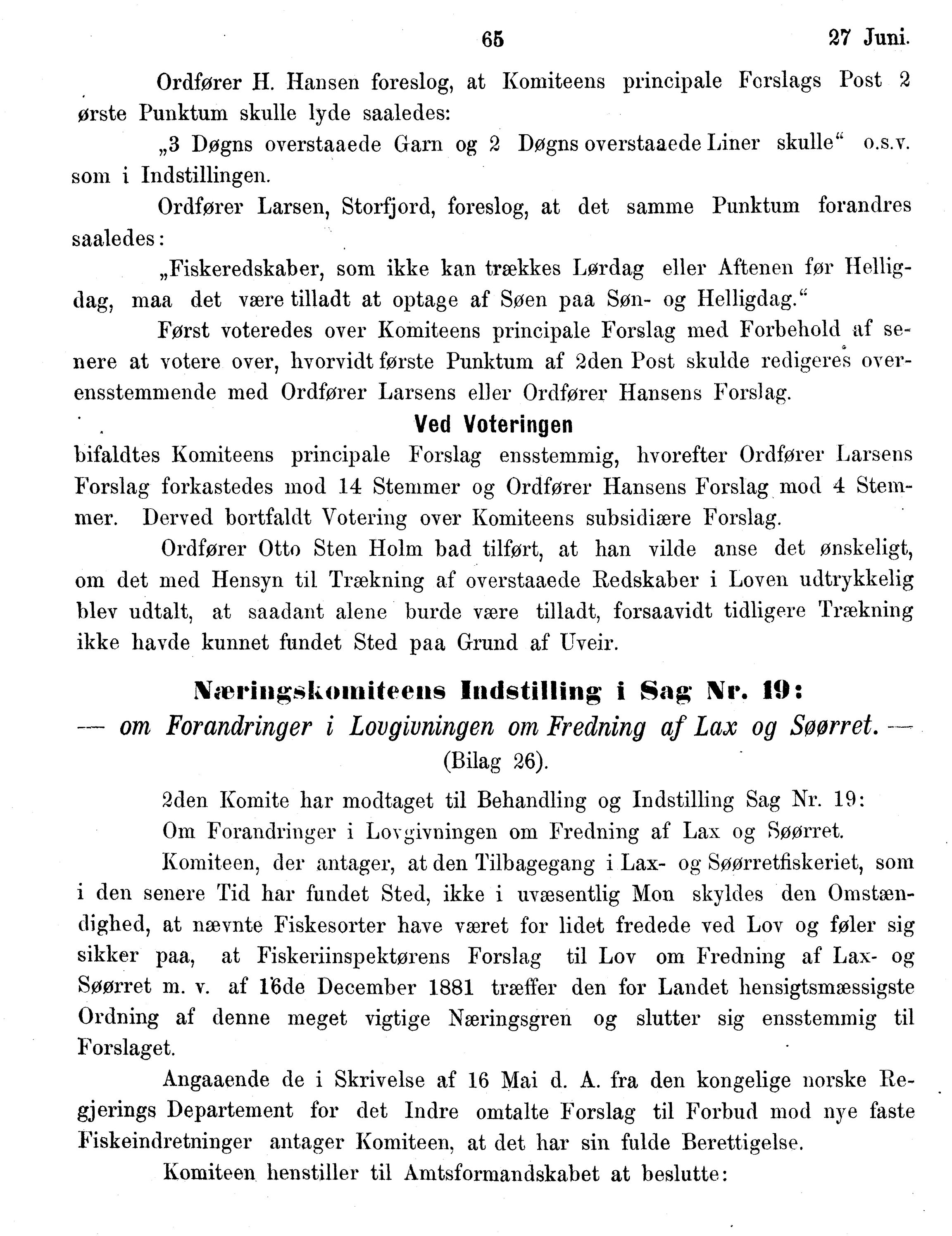 Nordland Fylkeskommune. Fylkestinget, AIN/NFK-17/176/A/Ac/L0014: Fylkestingsforhandlinger 1881-1885, 1881-1885