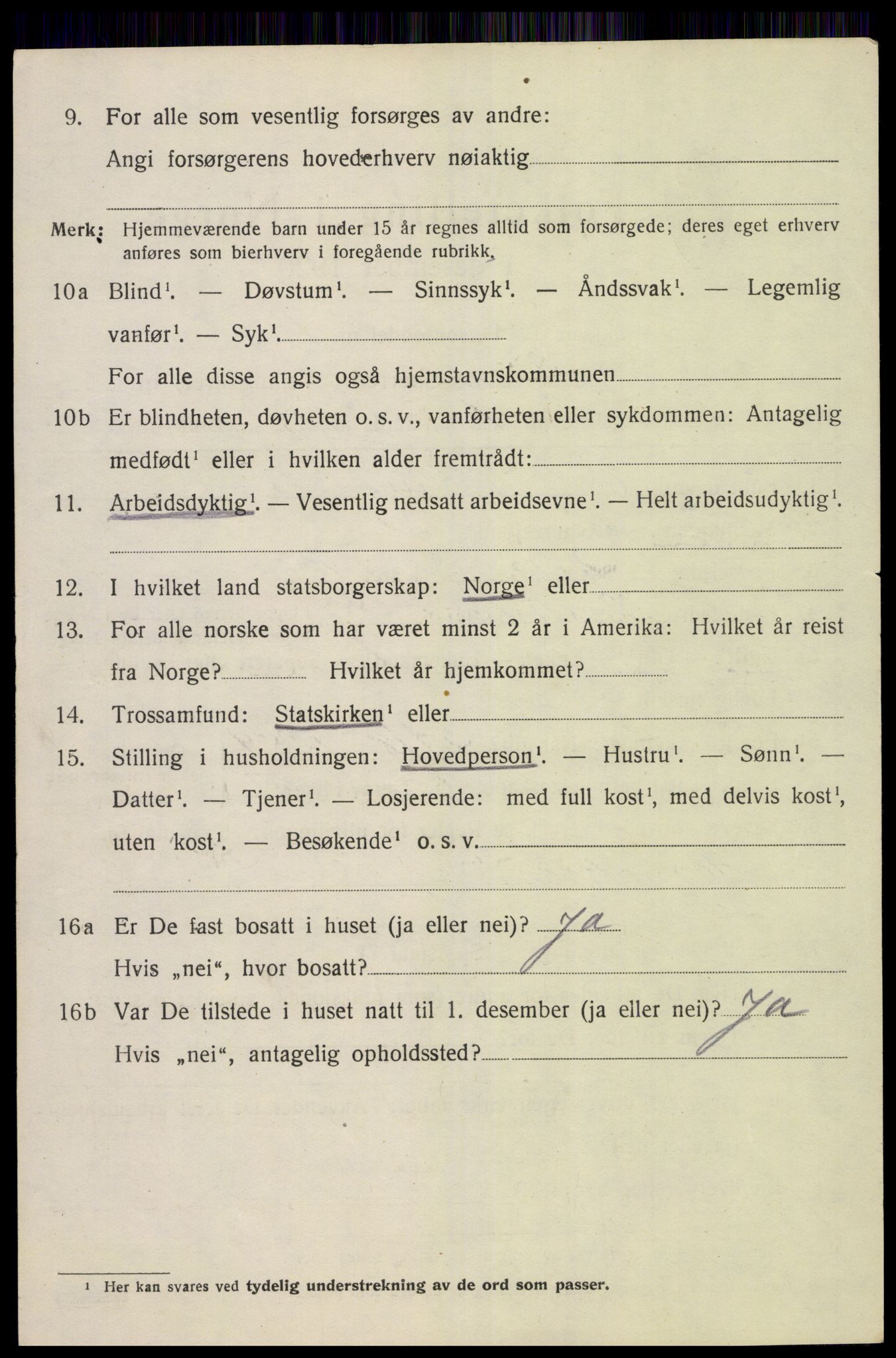 SAK, 1920 census for Fjære, 1920, p. 6336