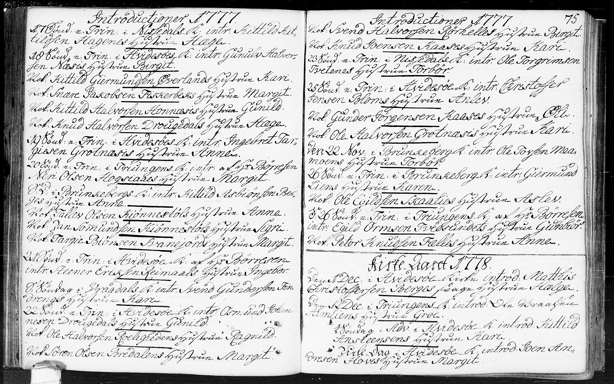 Kviteseid kirkebøker, SAKO/A-276/F/Fa/L0002: Parish register (official) no. I 2, 1773-1786, p. 75