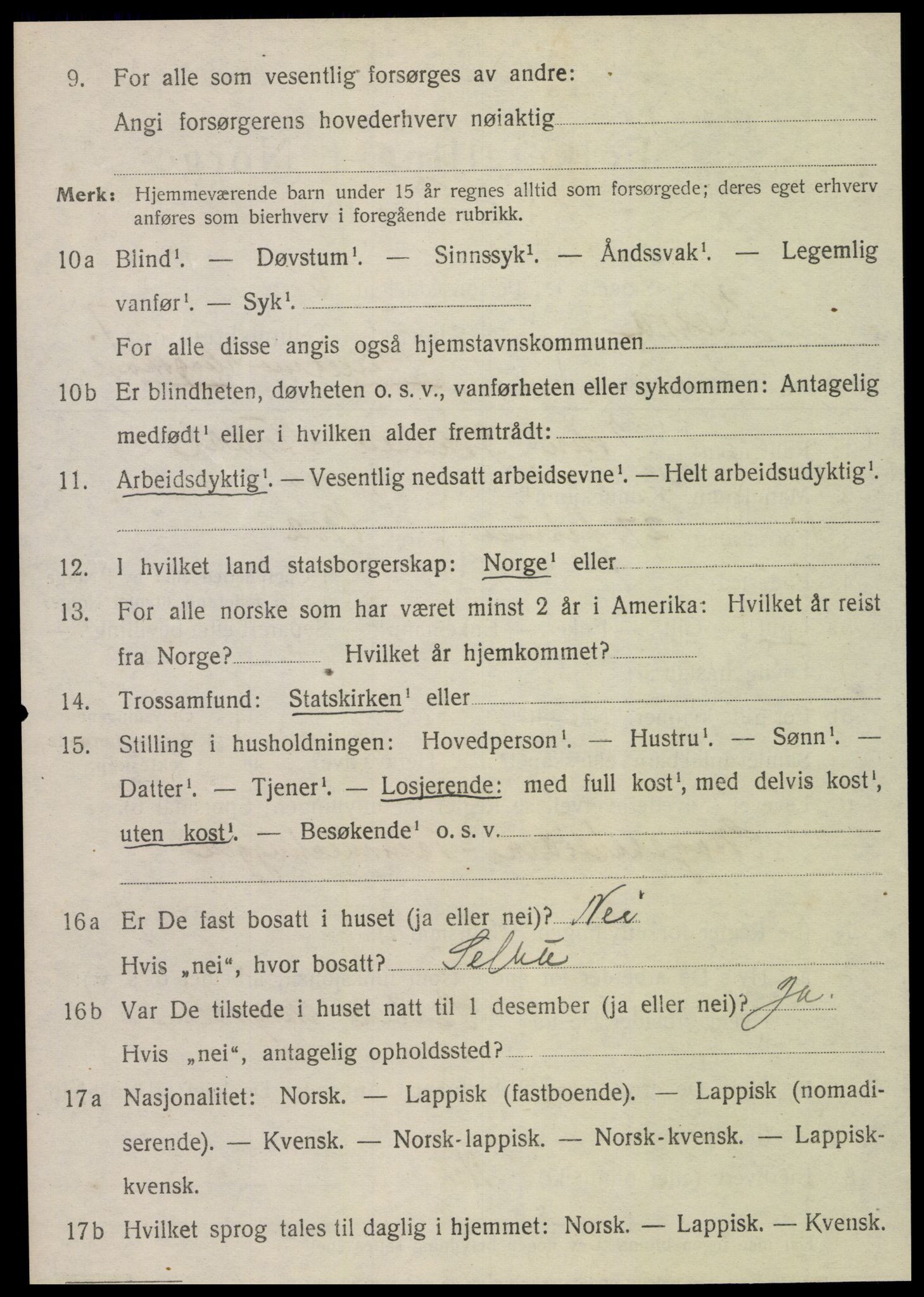 SAT, 1920 census for Hegra, 1920, p. 5575