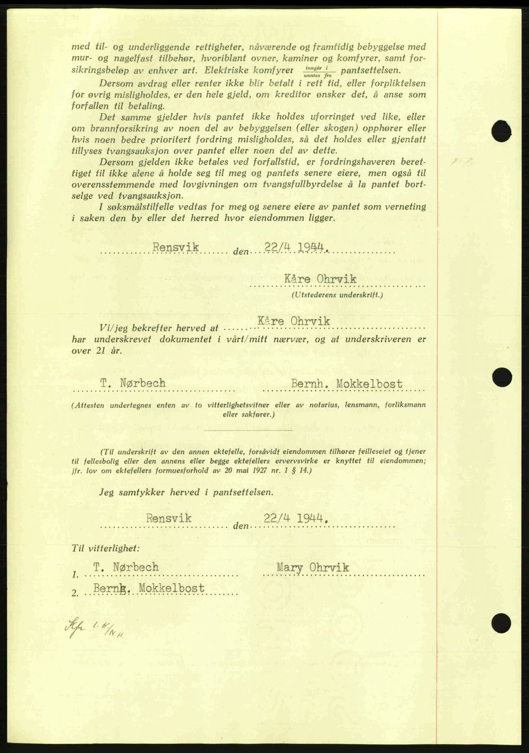 Nordmøre sorenskriveri, AV/SAT-A-4132/1/2/2Ca: Mortgage book no. B91, 1943-1944, Diary no: : 687/1944