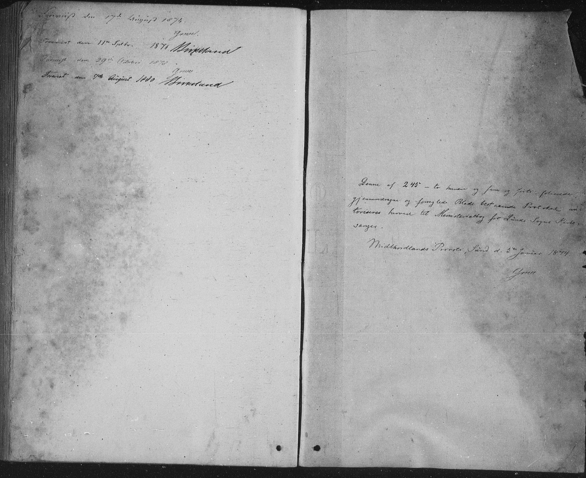 Sund sokneprestembete, AV/SAB-A-99930: Parish register (copy) no. B 2, 1874-1881