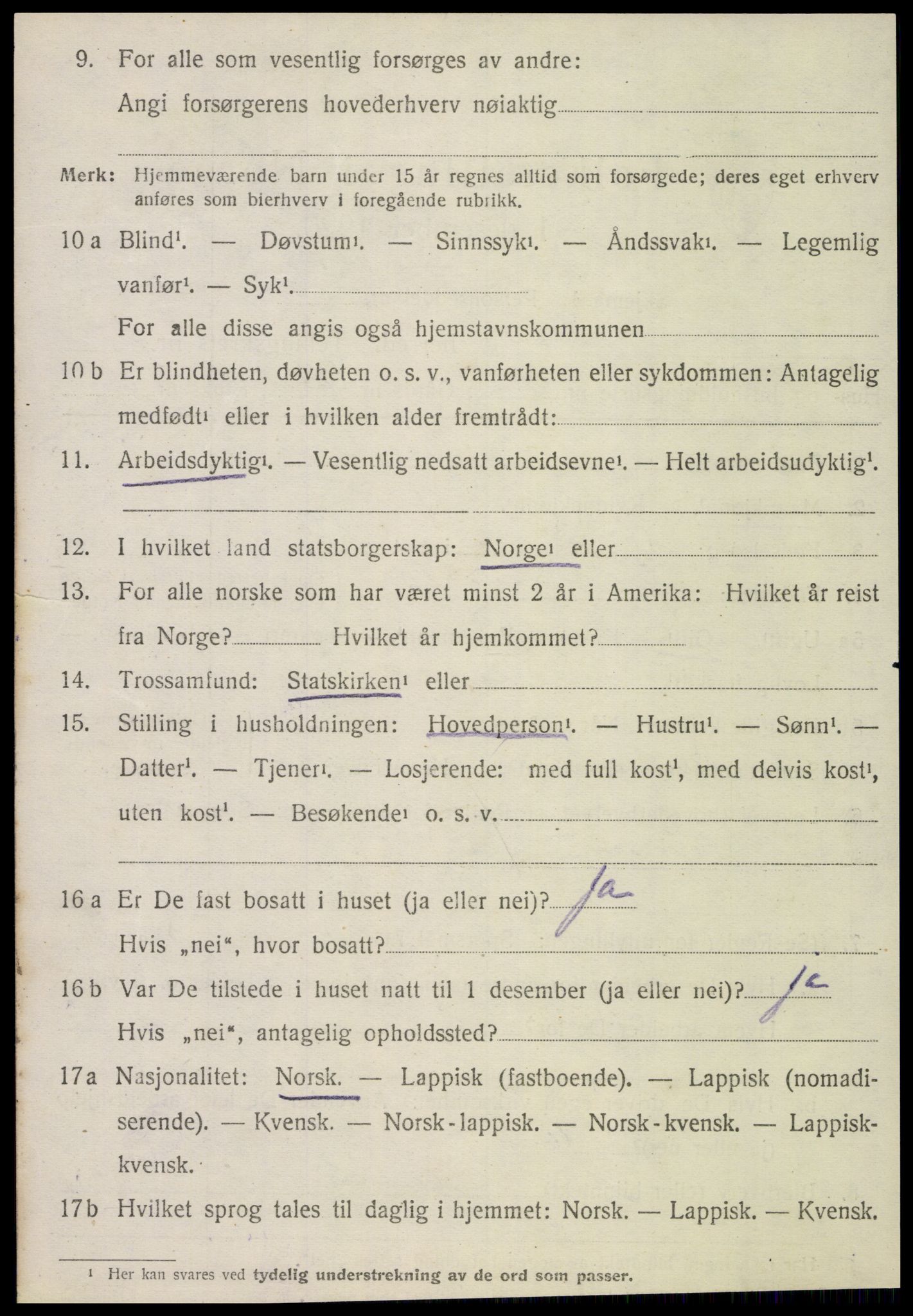 SAT, 1920 census for Høylandet, 1920, p. 747