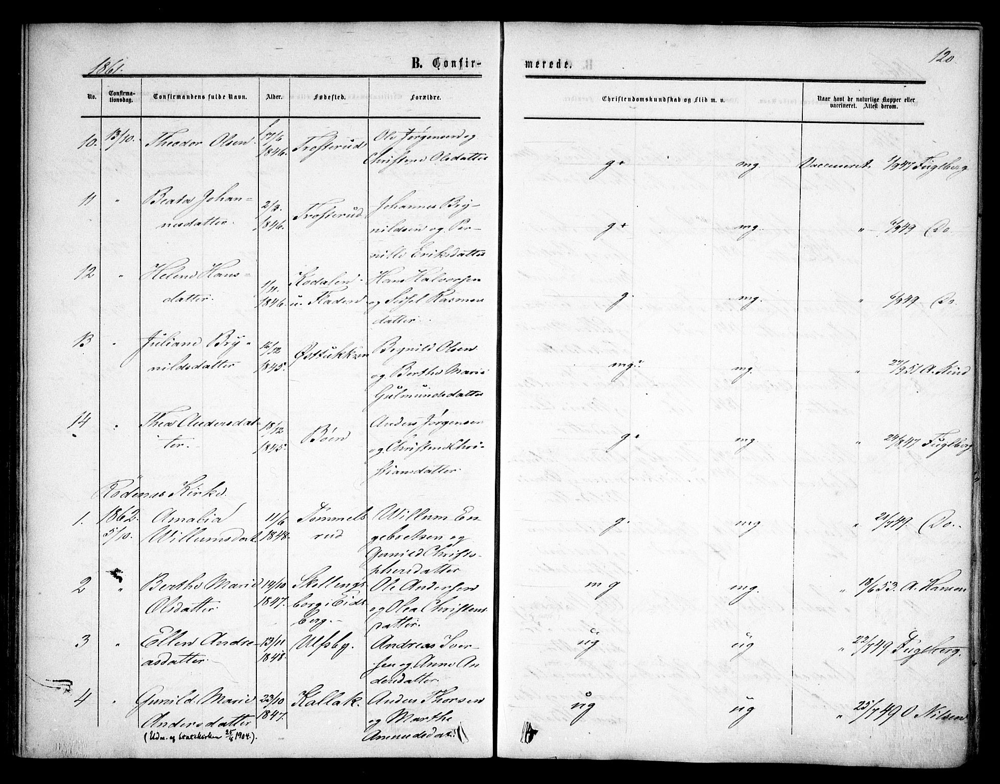 Rødenes prestekontor Kirkebøker, AV/SAO-A-2005/F/Fa/L0007: Parish register (official) no. I 7, 1860-1869, p. 120