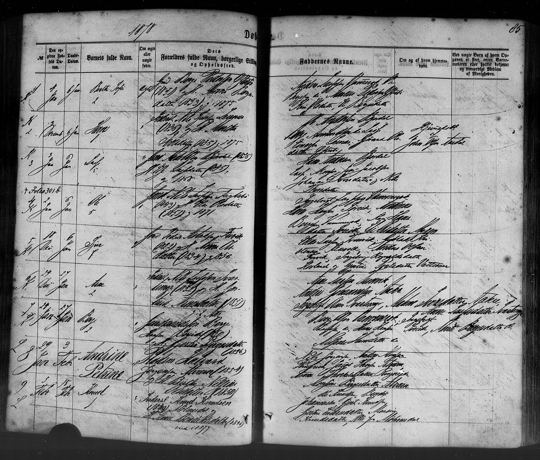 Lavik sokneprestembete, SAB/A-80901: Parish register (official) no. A 4, 1864-1881, p. 85