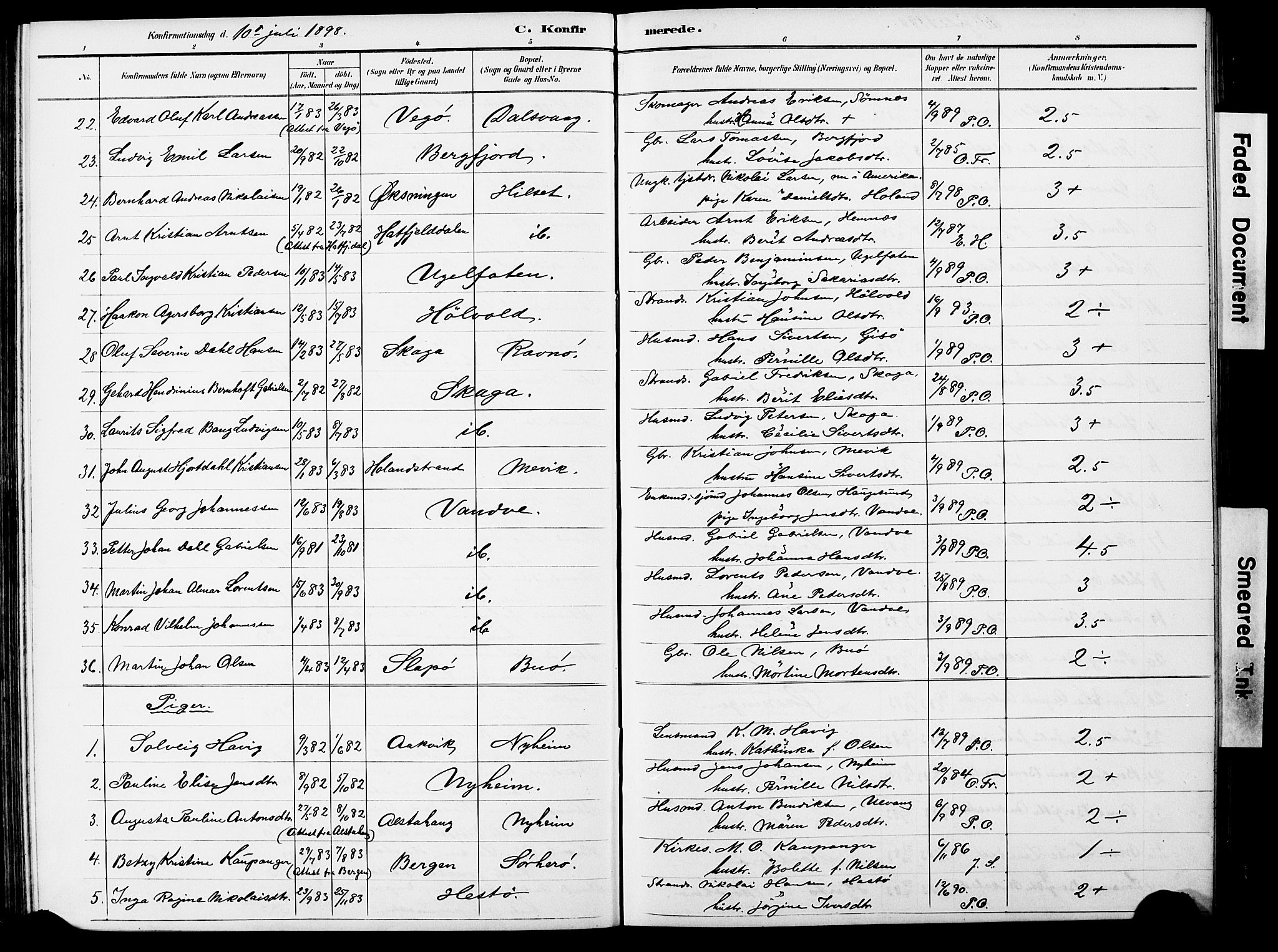 Ministerialprotokoller, klokkerbøker og fødselsregistre - Nordland, AV/SAT-A-1459/834/L0514: Parish register (copy) no. 834C05, 1893-1901