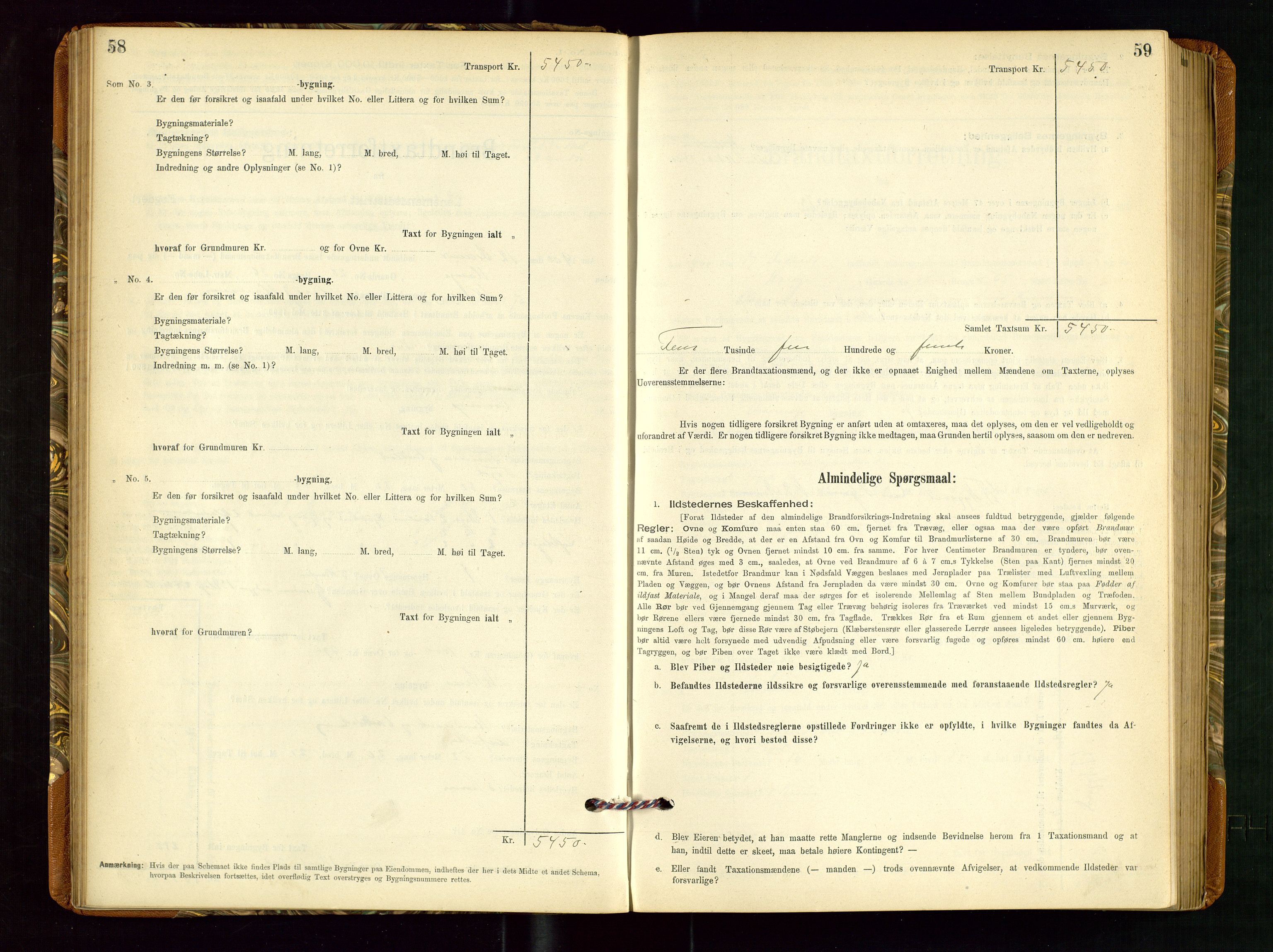 Torvestad lensmannskontor, SAST/A-100307/1/Gob/L0002: "Brandtakstprotokol for Lensmanden i Torvestad", 1900-1905, p. 58-59