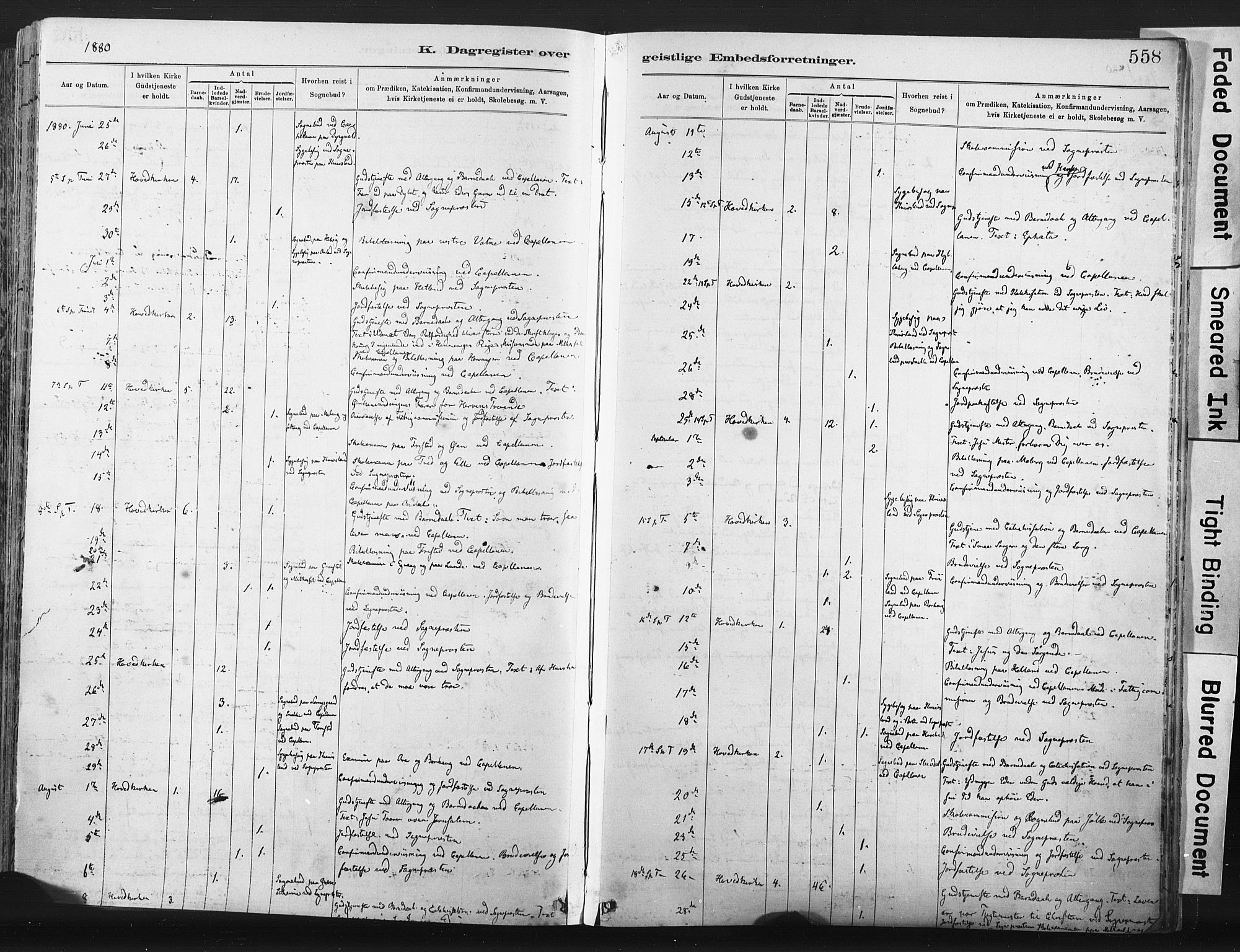 Lista sokneprestkontor, AV/SAK-1111-0027/F/Fa/L0012: Parish register (official) no. A 12, 1879-1903, p. 558