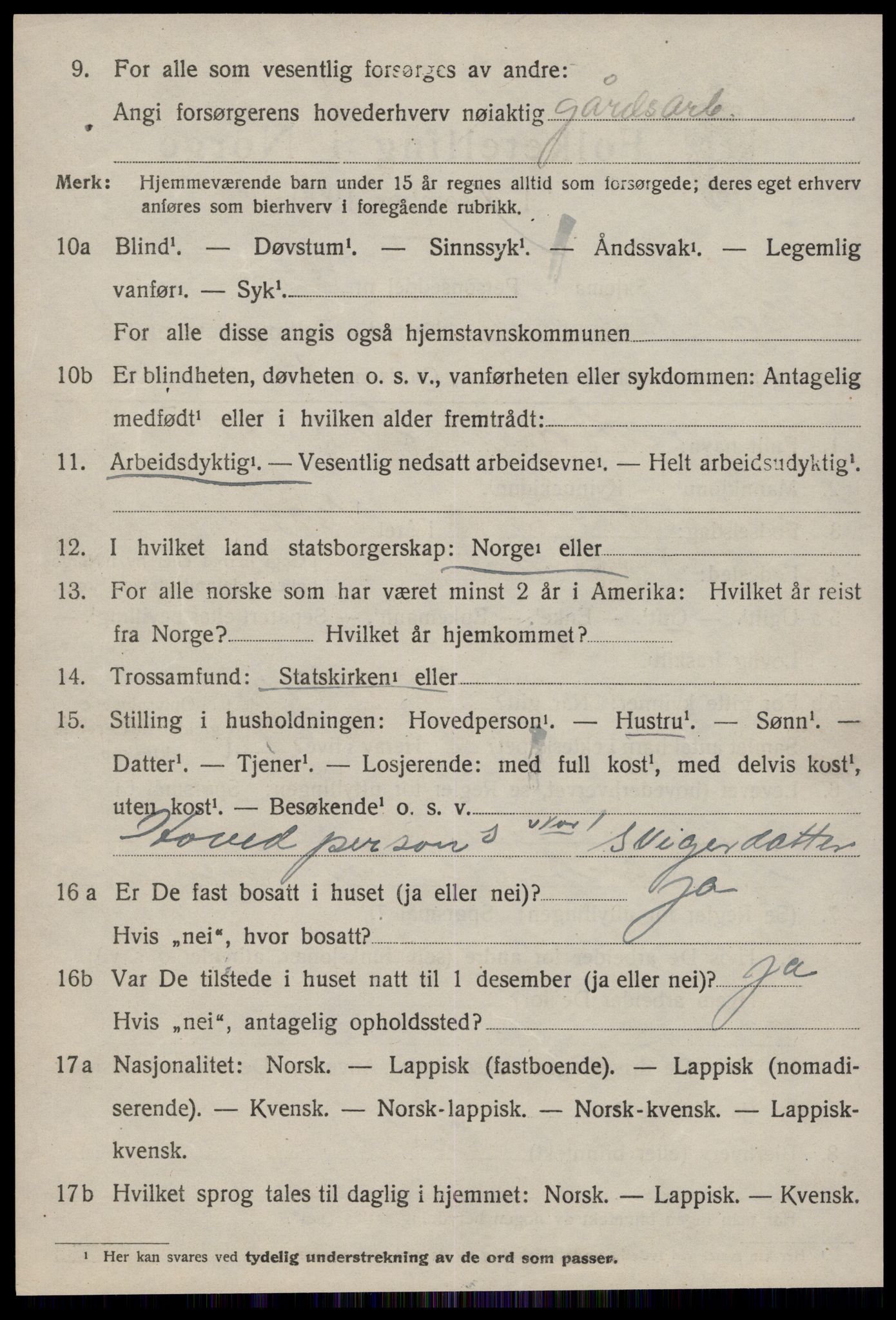 SAT, 1920 census for Malvik, 1920, p. 1197