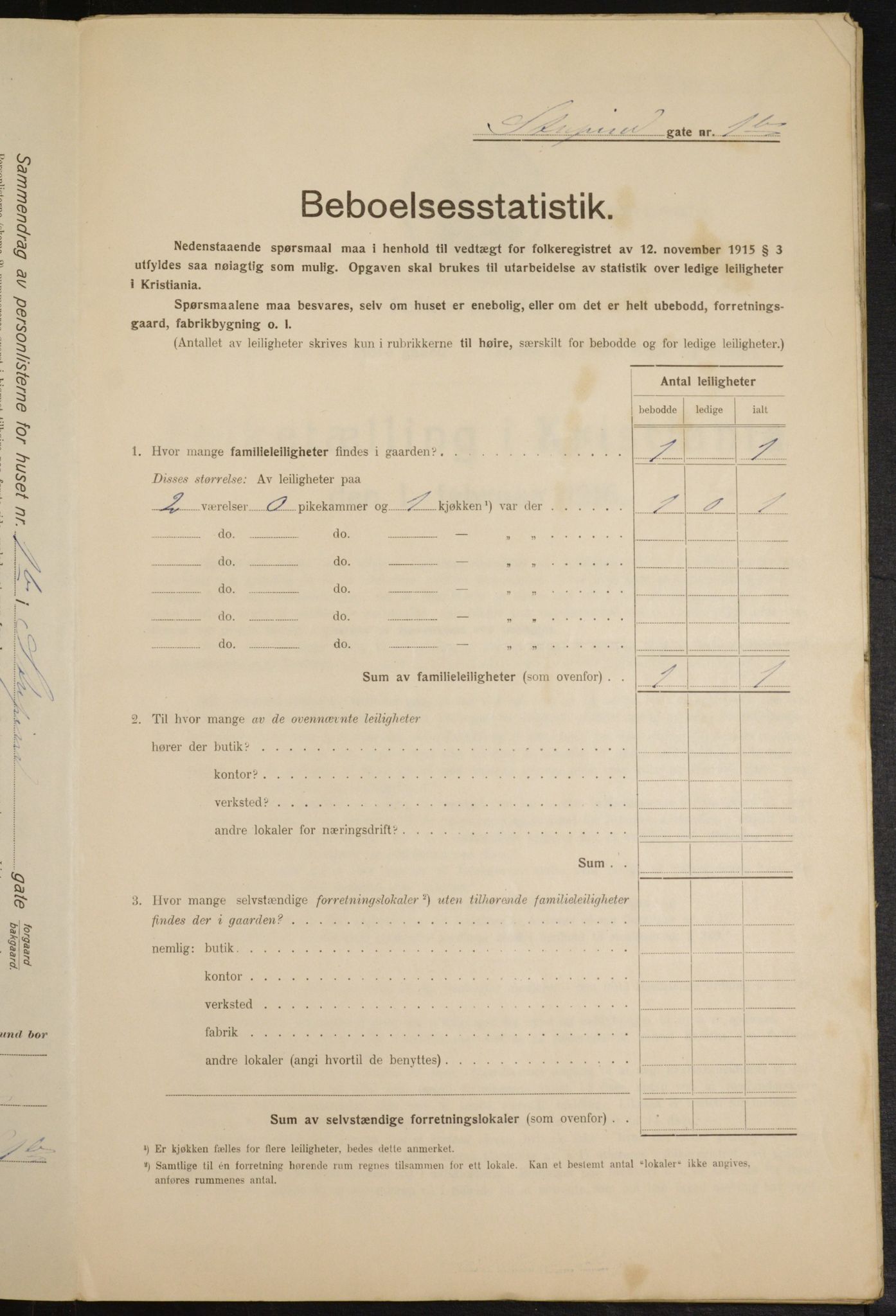 OBA, Municipal Census 1916 for Kristiania, 1916, p. 107291