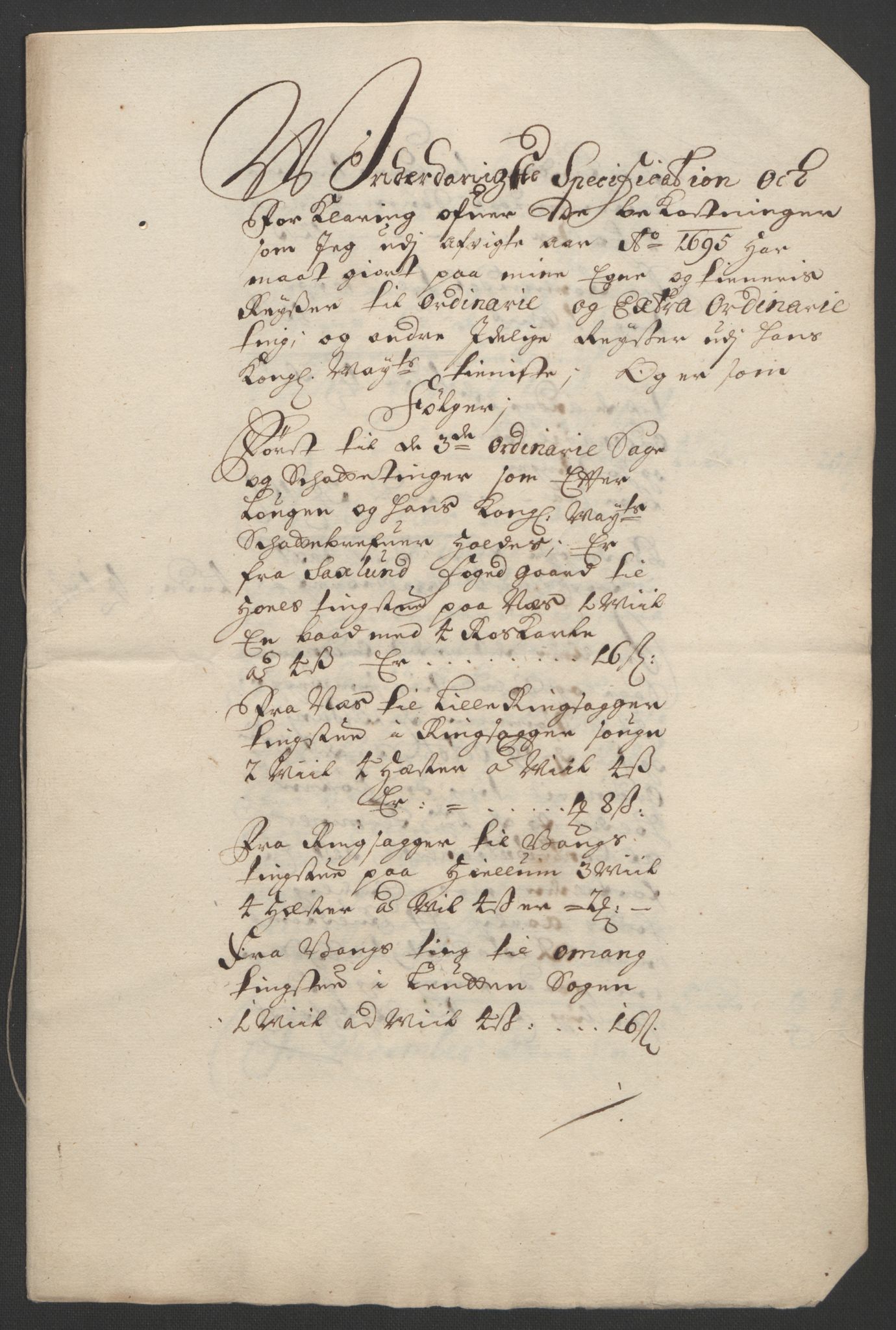 Rentekammeret inntil 1814, Reviderte regnskaper, Fogderegnskap, AV/RA-EA-4092/R16/L1036: Fogderegnskap Hedmark, 1695-1696, p. 249