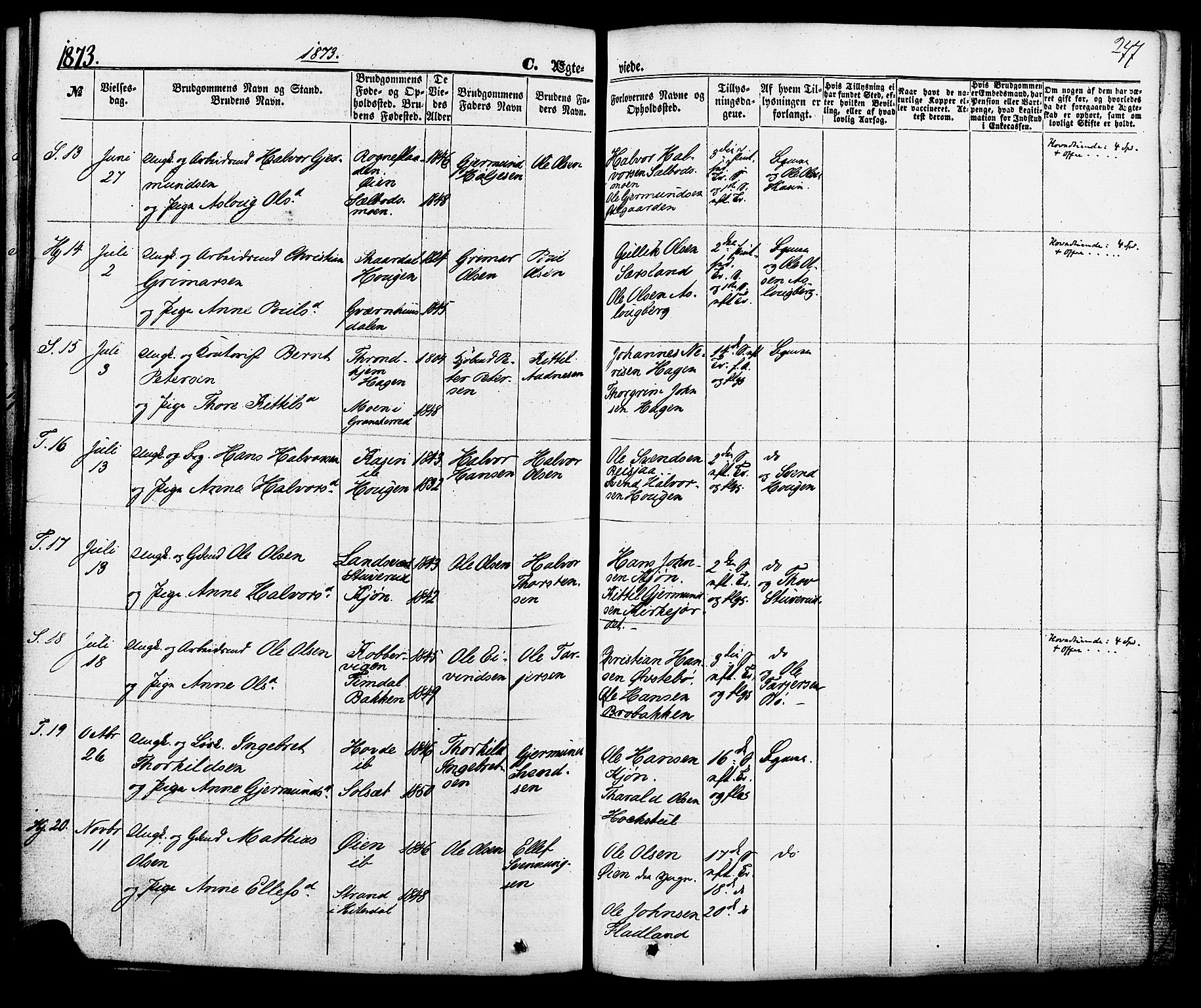 Hjartdal kirkebøker, SAKO/A-270/F/Fa/L0009: Parish register (official) no. I 9, 1860-1879, p. 277