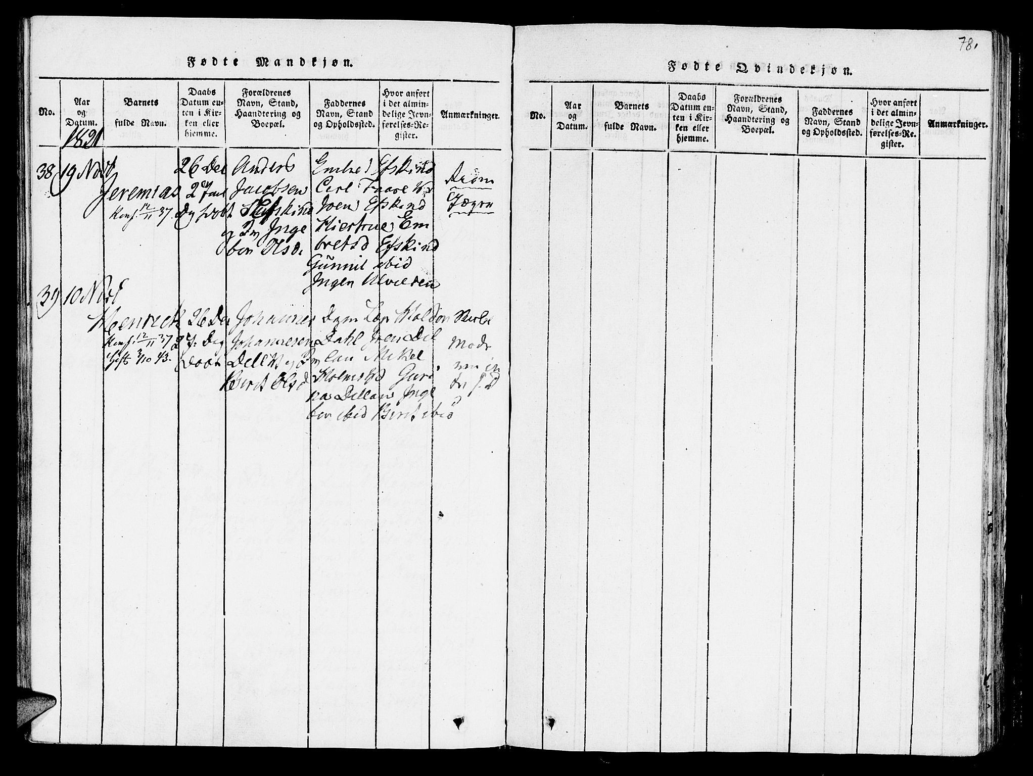 Ministerialprotokoller, klokkerbøker og fødselsregistre - Nord-Trøndelag, SAT/A-1458/723/L0234: Parish register (official) no. 723A05 /2, 1816-1821, p. 78