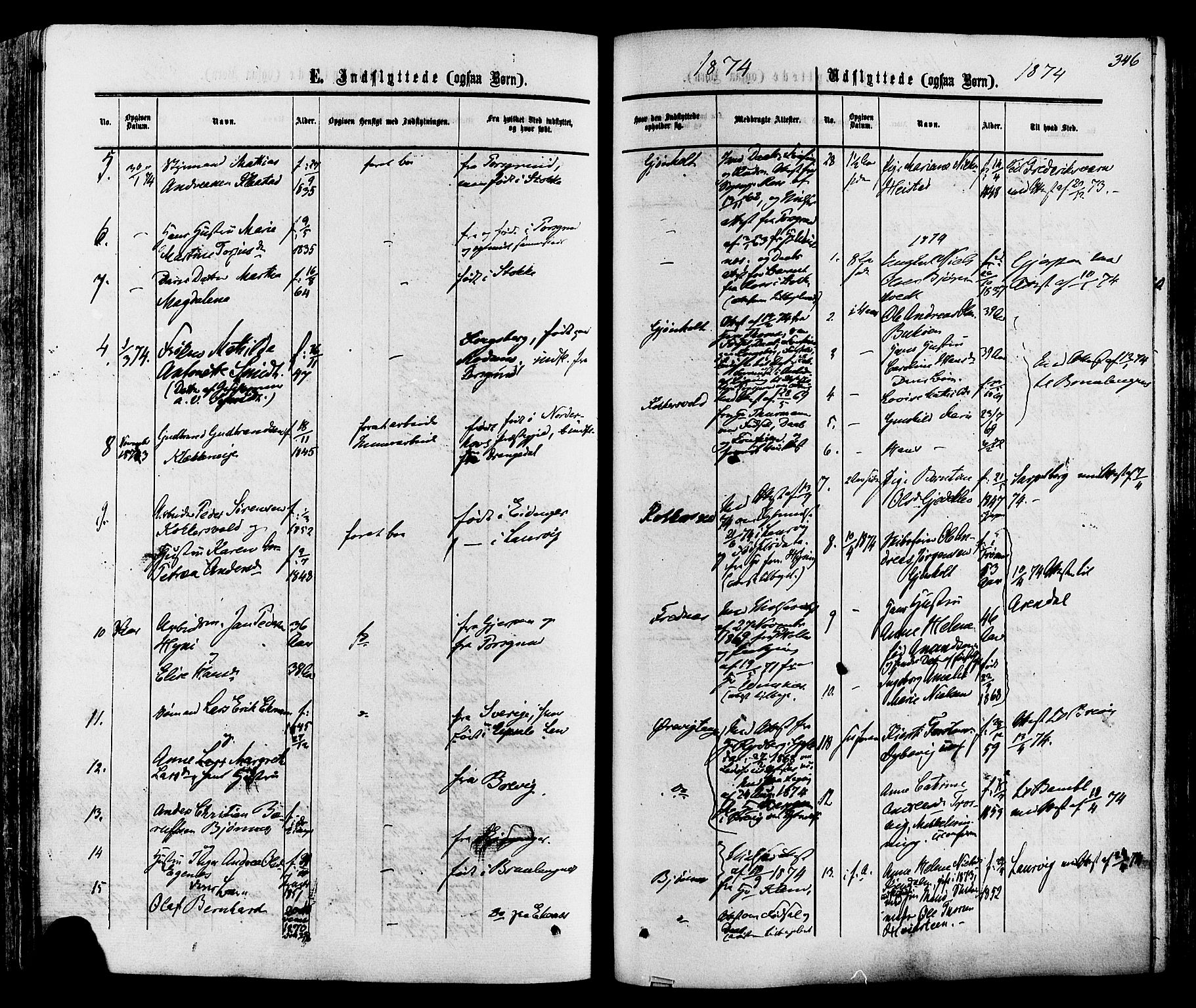 Eidanger kirkebøker, SAKO/A-261/F/Fa/L0010: Parish register (official) no. 10, 1859-1874, p. 346