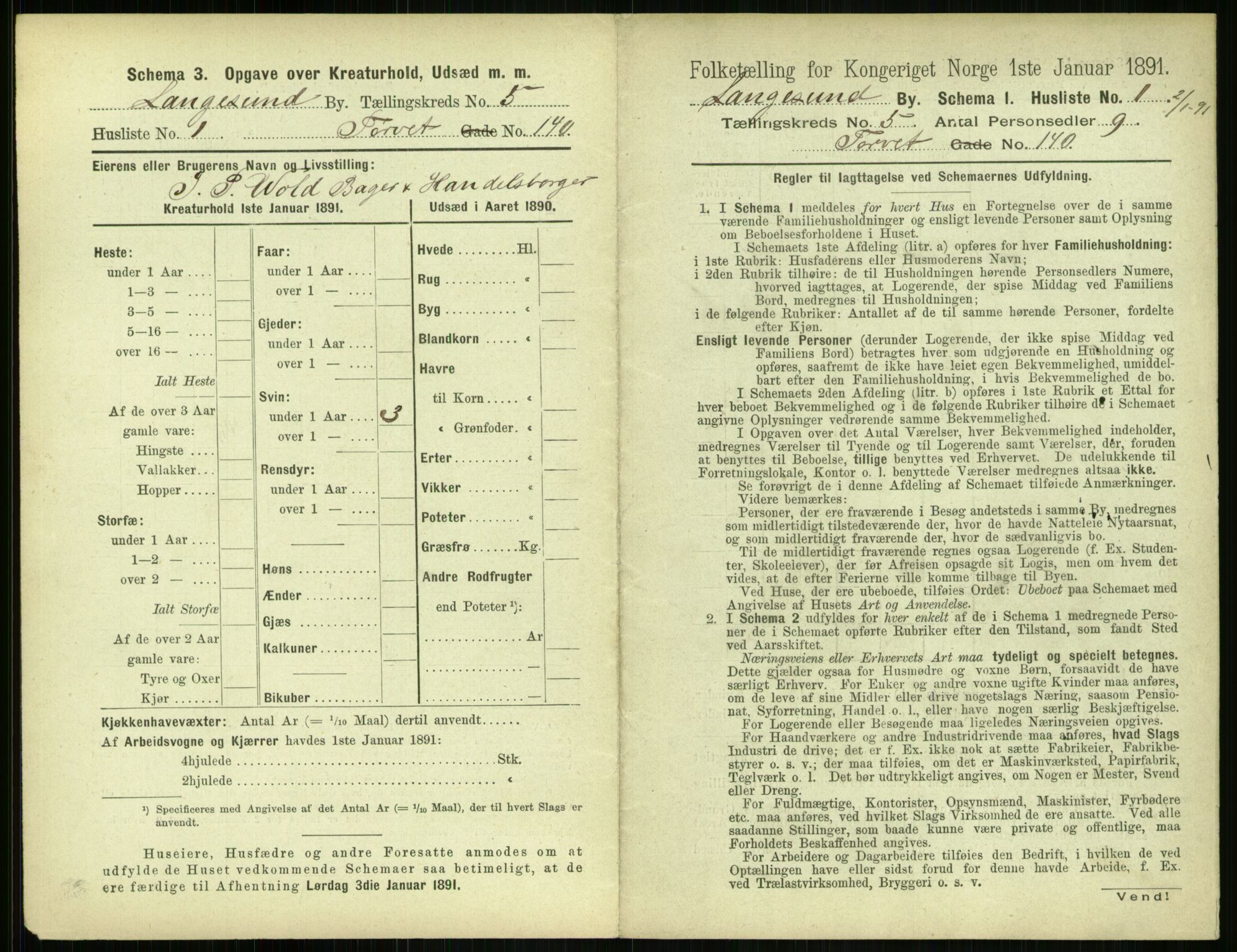 RA, 1891 census for 0802 Langesund, 1891, p. 322