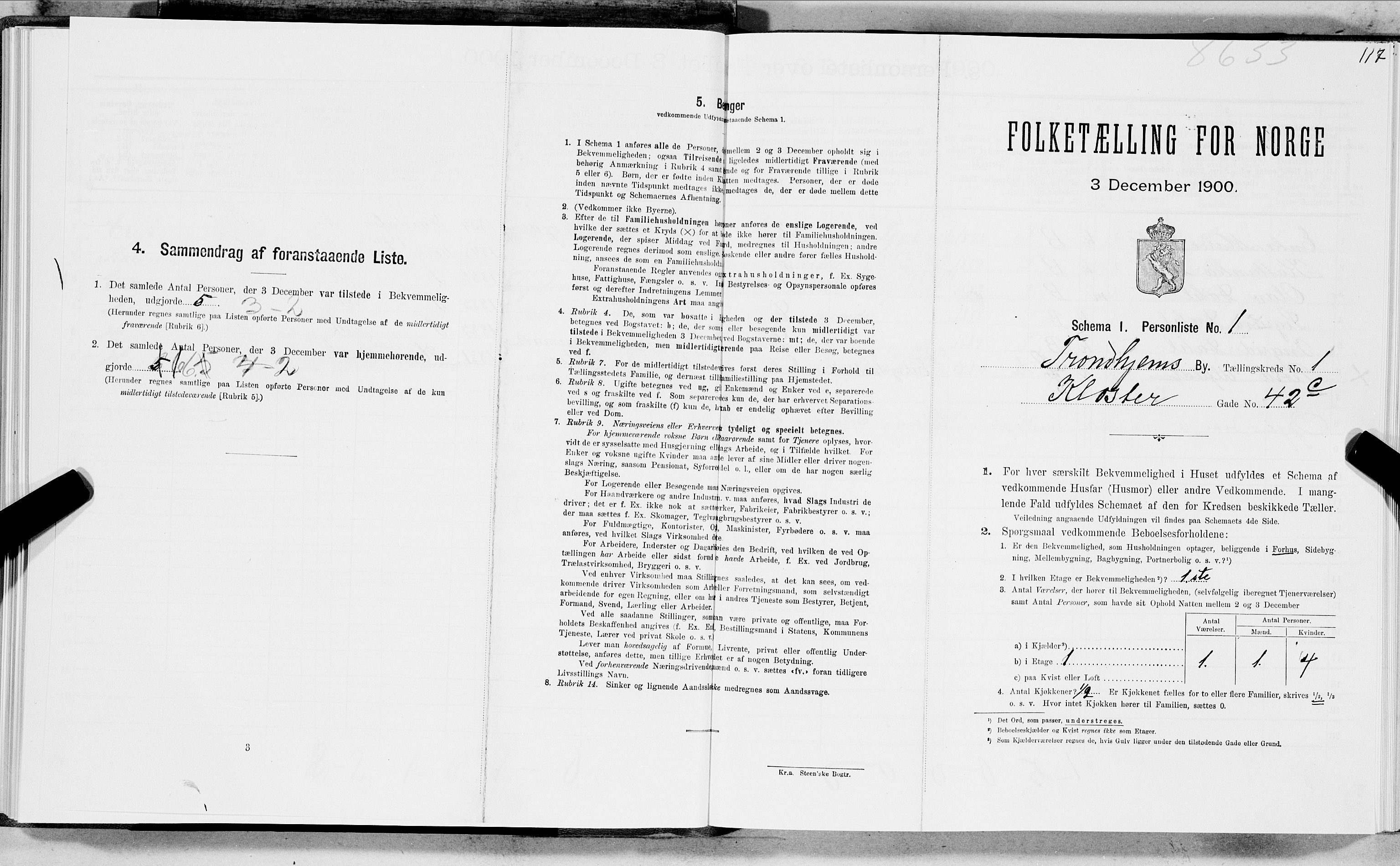 SAT, 1900 census for Trondheim, 1900, p. 289
