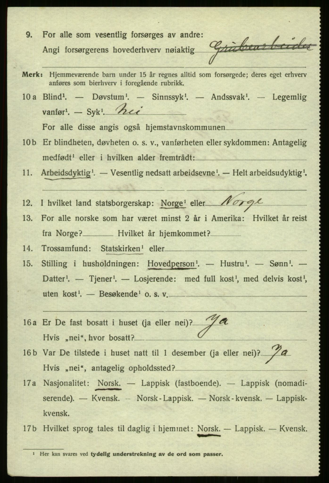 SATØ, 1920 census for Tromsø, 1920, p. 25148