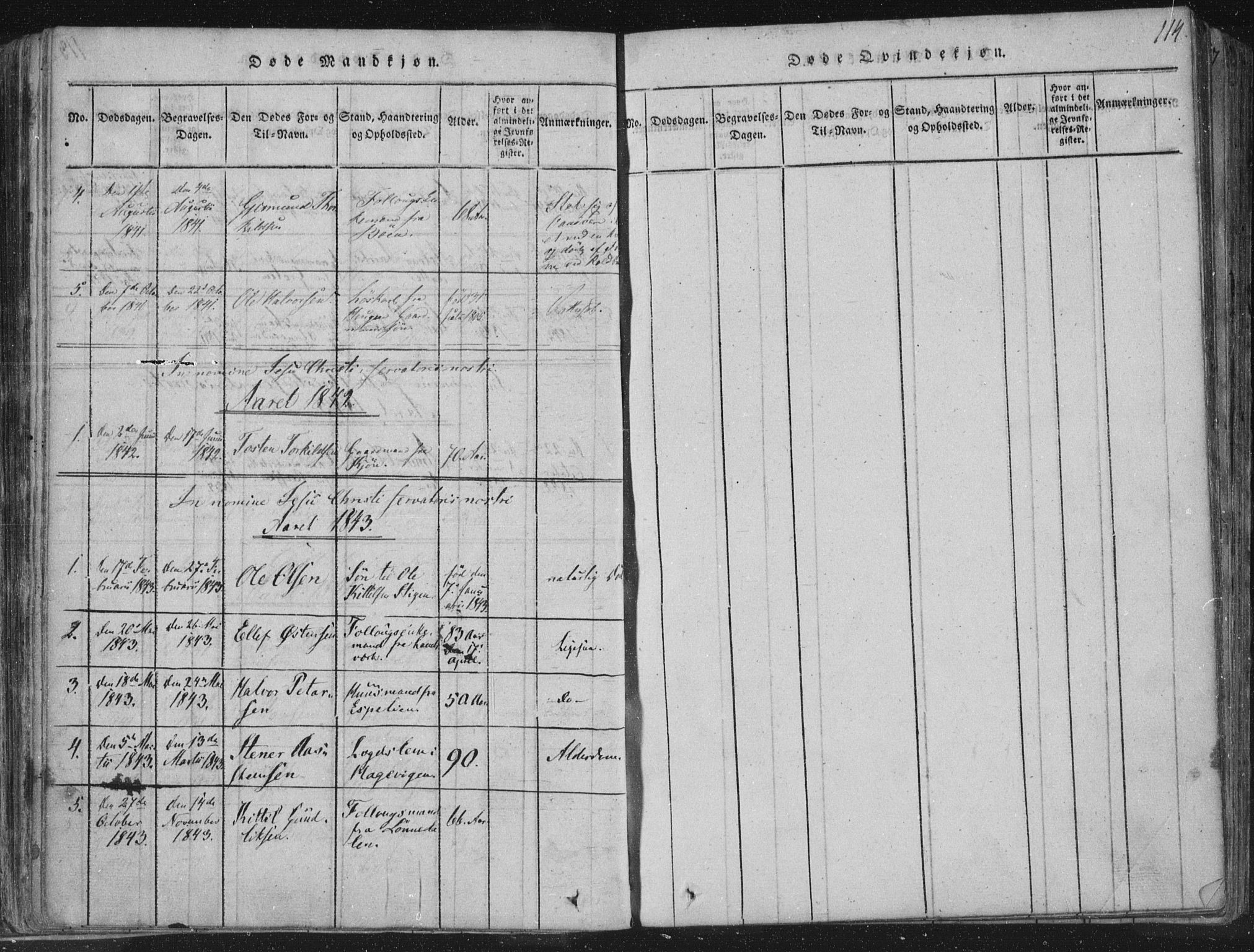 Hjartdal kirkebøker, SAKO/A-270/F/Fc/L0001: Parish register (official) no. III 1, 1815-1843, p. 114