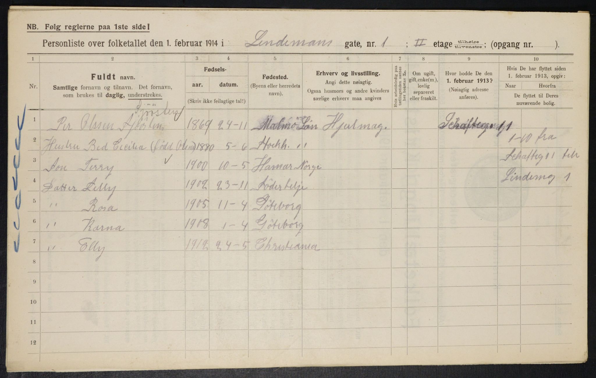 OBA, Municipal Census 1914 for Kristiania, 1914, p. 57532