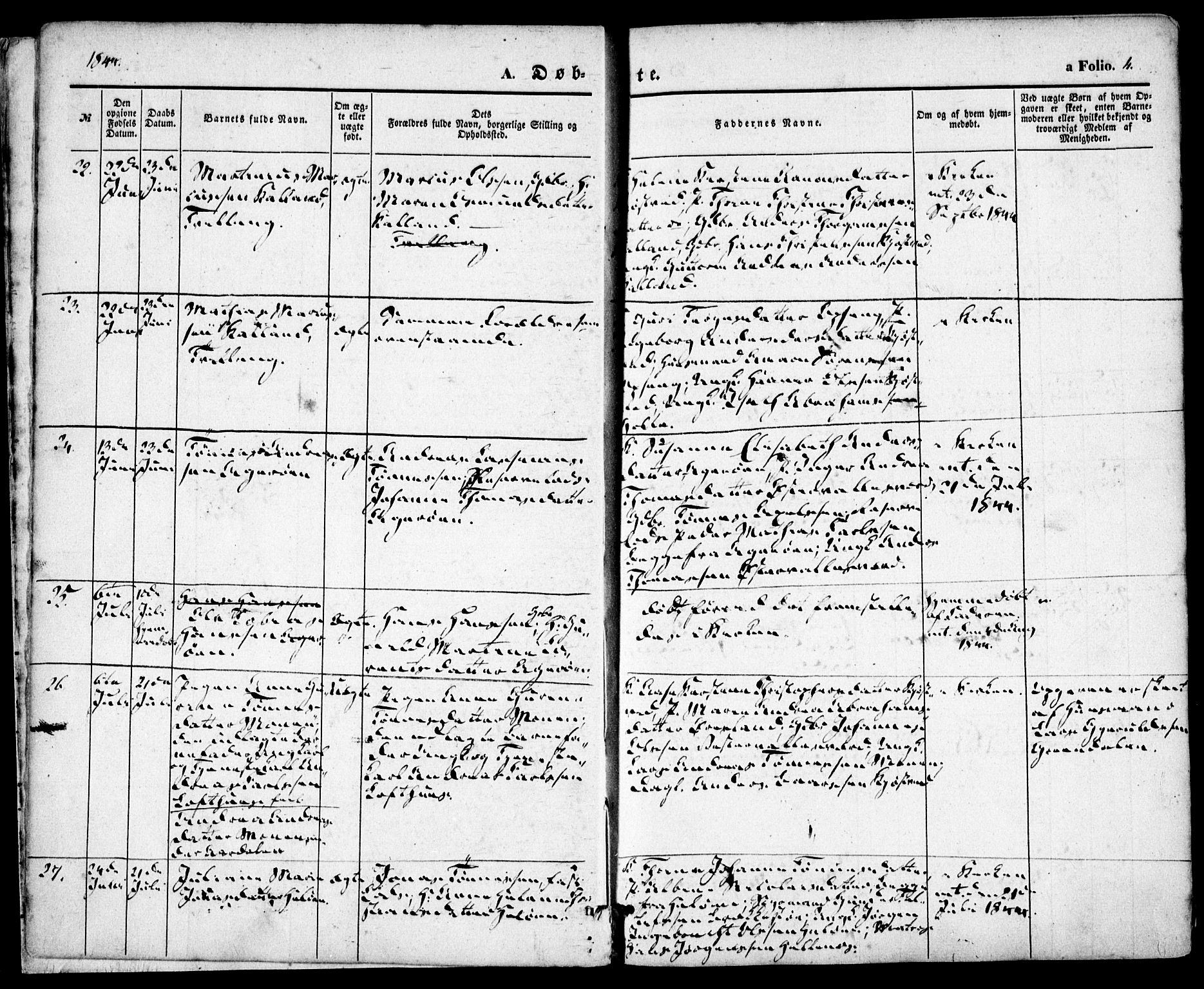 Høvåg sokneprestkontor, SAK/1111-0025/F/Fa/L0003: Parish register (official) no. A 3, 1843-1858, p. 4