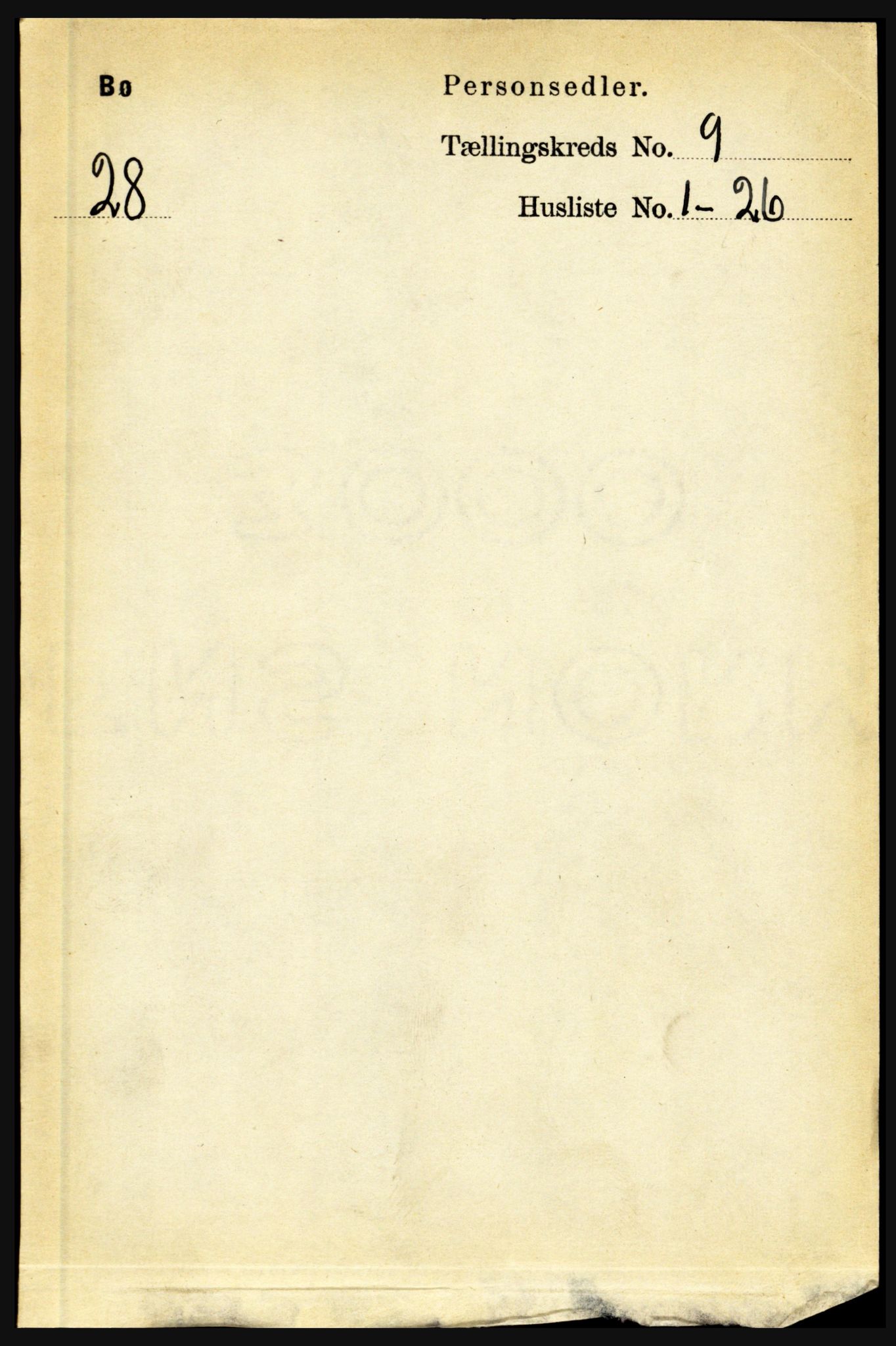 RA, 1891 census for 1867 Bø, 1891, p. 3317