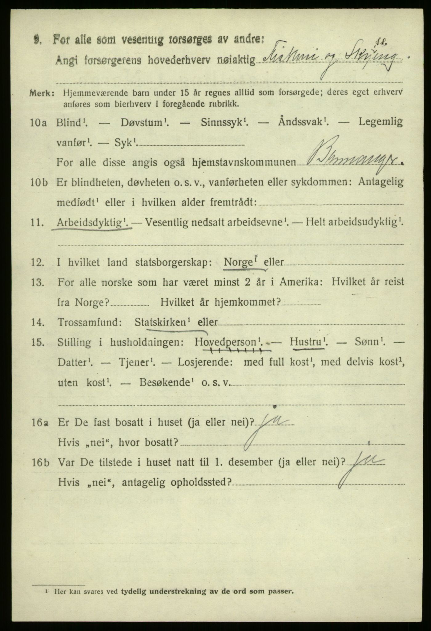 SAB, 1920 census for Bremanger, 1920, p. 1743