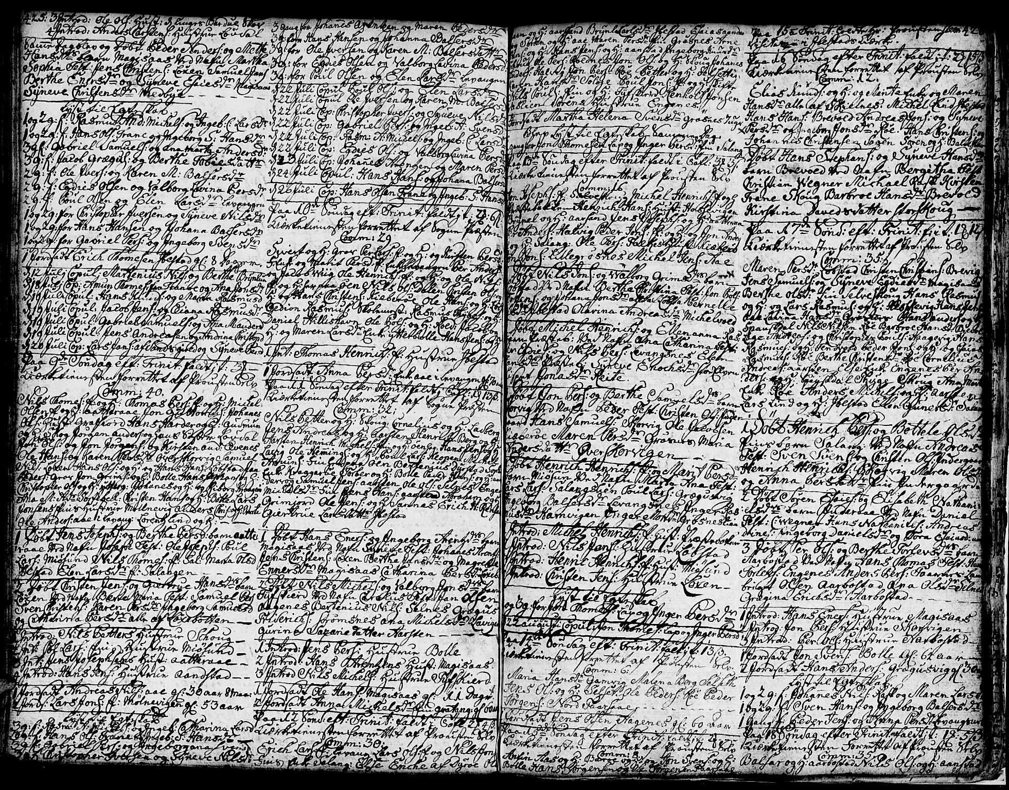 Ibestad sokneprestembete, AV/SATØ-S-0077/H/Ha/Hab/L0001klokker: Parish register (copy) no. 1, 1776-1808, p. 425-426