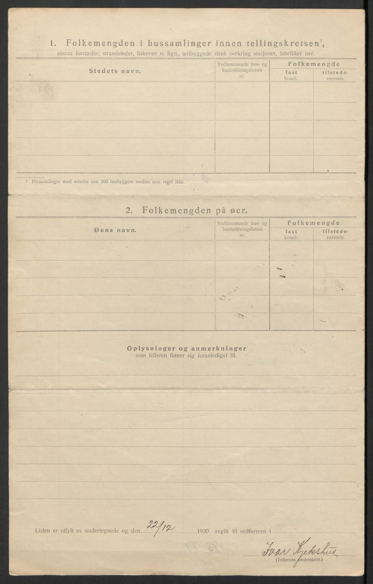 SAH, 1920 census for Gran, 1920, p. 40