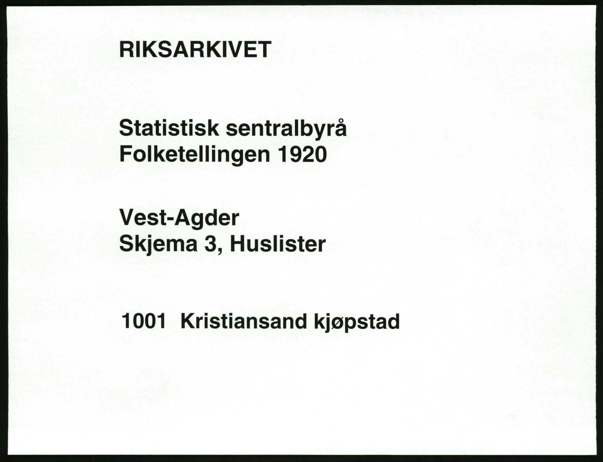 SAK, 1920 census for Kristiansand, 1920, p. 167