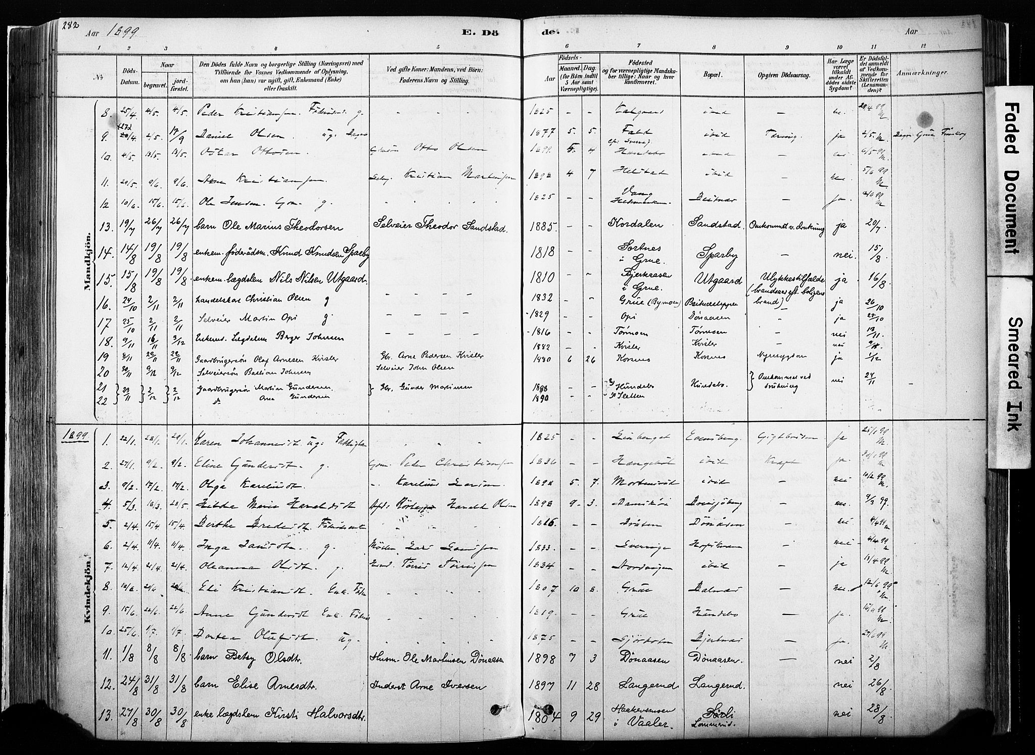 Hof prestekontor, AV/SAH-PREST-038/H/Ha/Haa/L0010: Parish register (official) no. 10, 1878-1909, p. 282