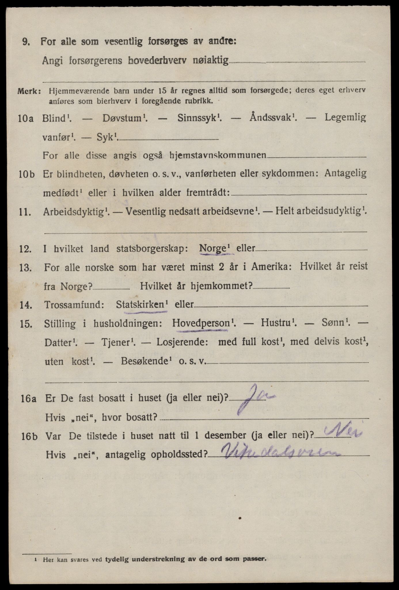 SAST, 1920 census for Vikedal, 1920, p. 3380