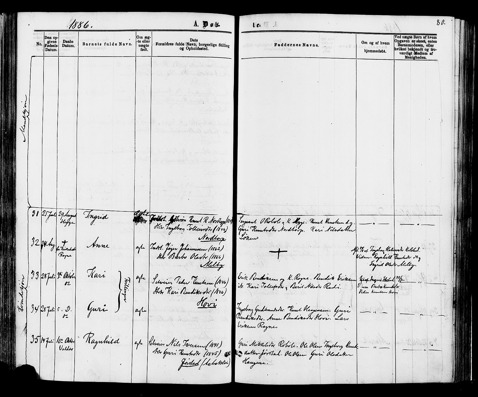 Øystre Slidre prestekontor, AV/SAH-PREST-138/H/Ha/Haa/L0002: Parish register (official) no. 2, 1874-1886, p. 80