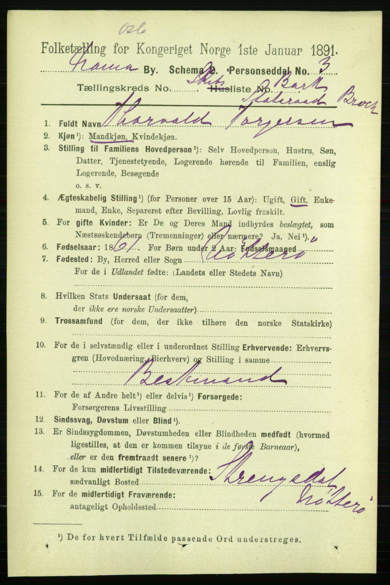 RA, 1891 census for 0301 Kristiania, 1891, p. 122797