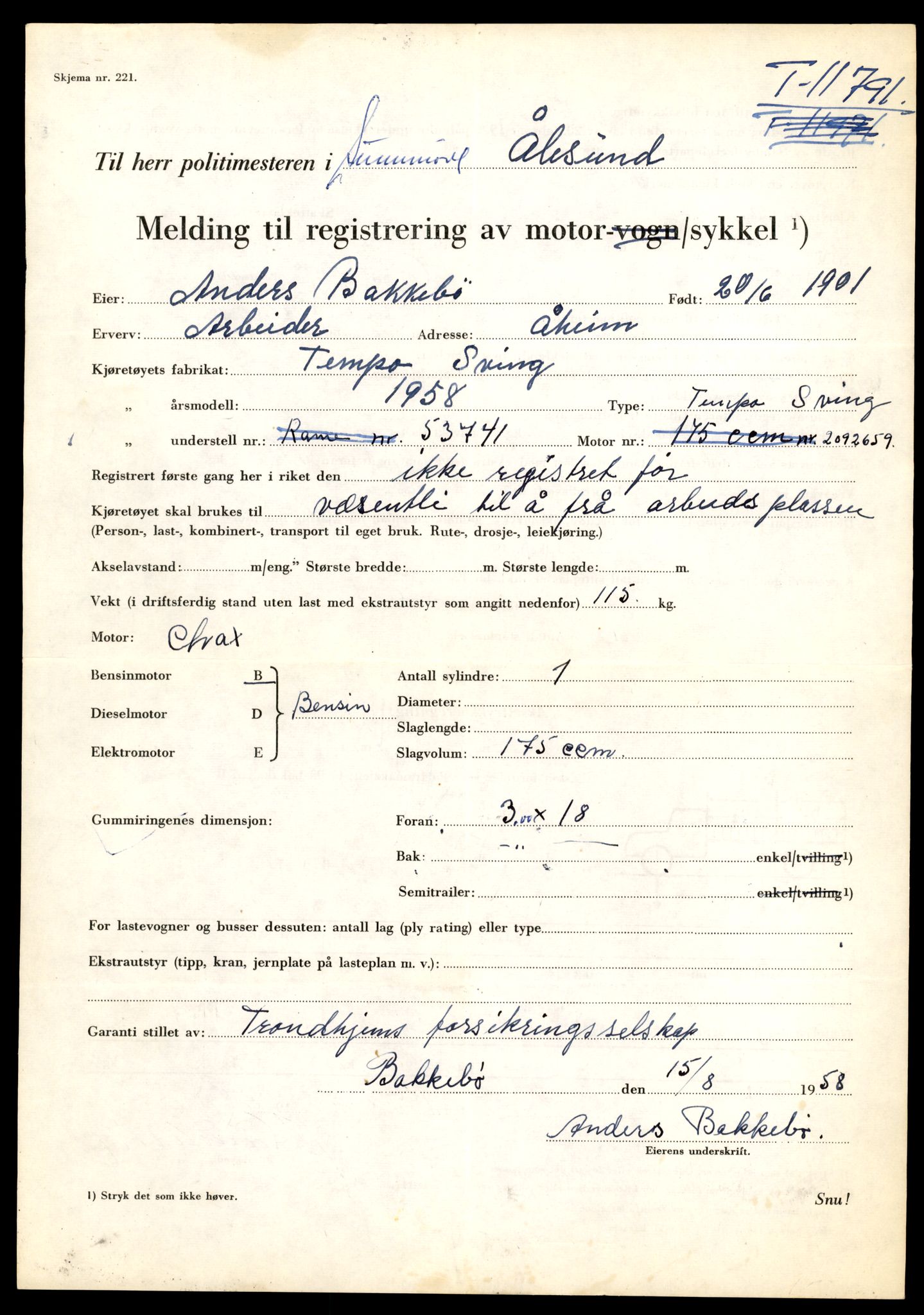 Møre og Romsdal vegkontor - Ålesund trafikkstasjon, SAT/A-4099/F/Fe/L0030: Registreringskort for kjøretøy T 11620 - T 11799, 1927-1998, p. 2479