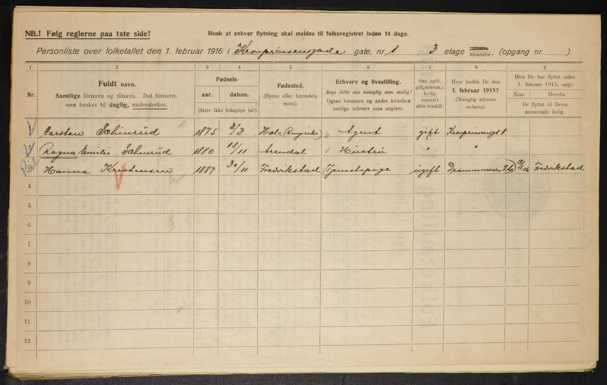 OBA, Municipal Census 1916 for Kristiania, 1916, p. 55674