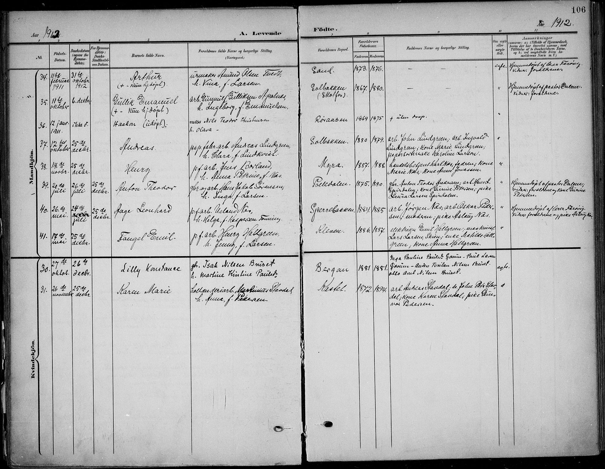 Solum kirkebøker, AV/SAKO-A-306/F/Fb/L0003: Parish register (official) no. II 3, 1901-1912, p. 106