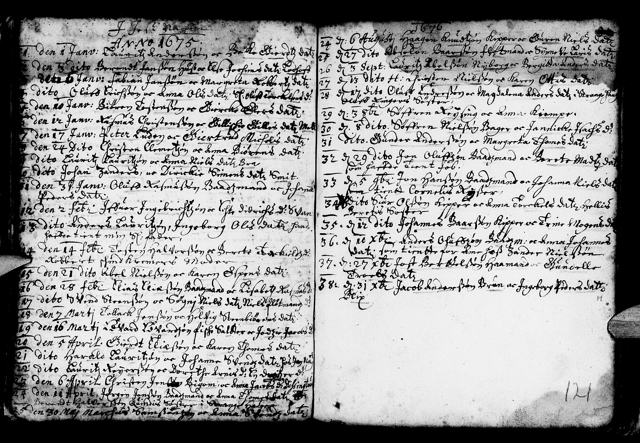 Nykirken Sokneprestembete, SAB/A-77101/H/Haa/L0001: Parish register (official) no. A 1, 1668-1820, p. 121