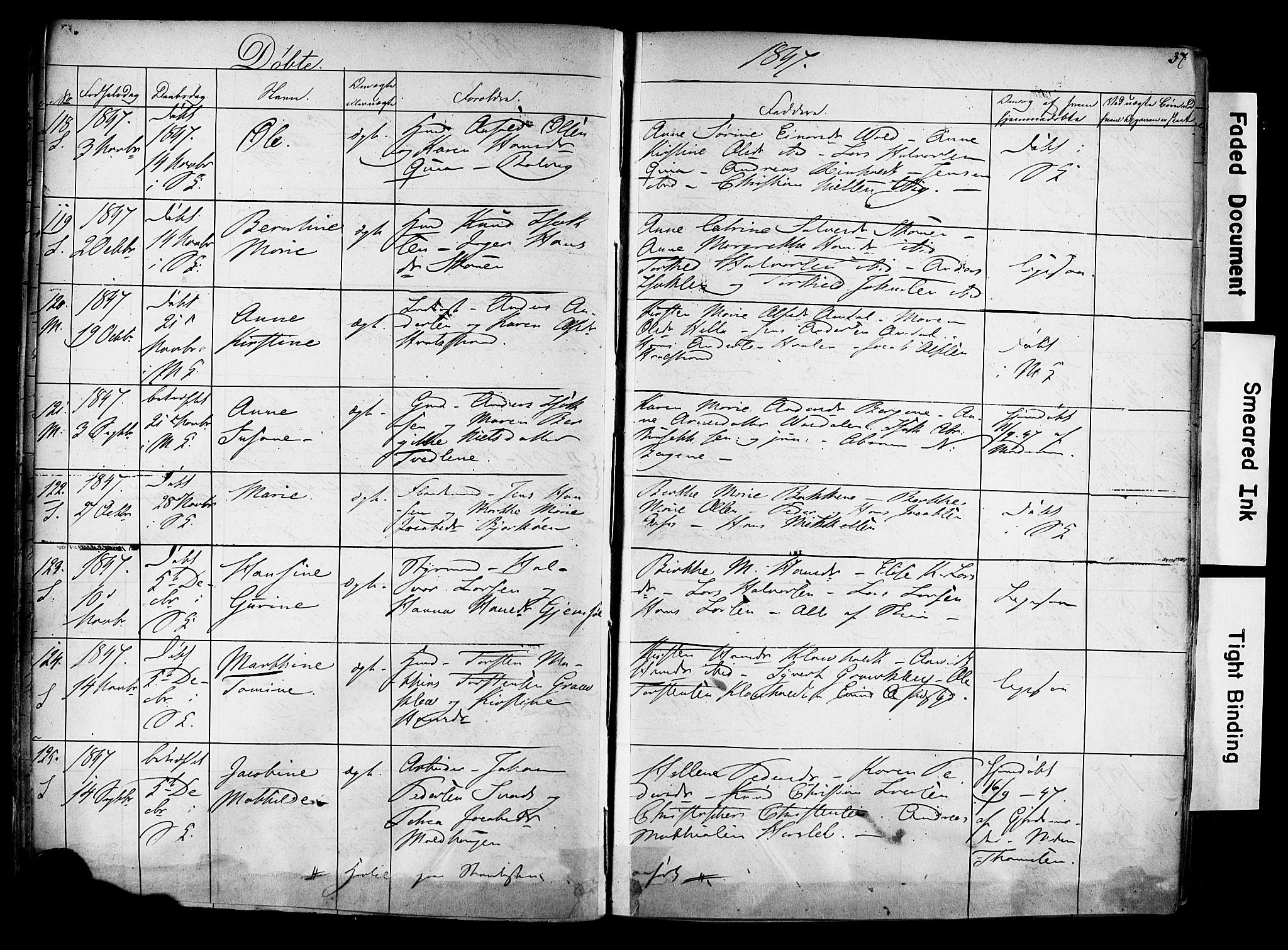 Solum kirkebøker, AV/SAKO-A-306/F/Fa/L0006: Parish register (official) no. I 6, 1844-1855, p. 37