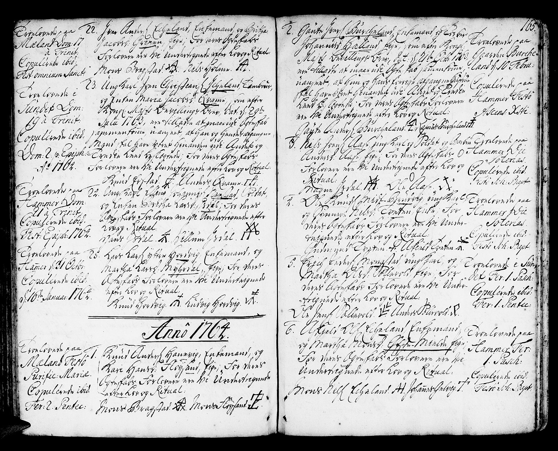 Hamre sokneprestembete, SAB/A-75501/H/Ha/Haa/Haaa/L0007: Parish register (official) no. A 7, 1762-1777, p. 165