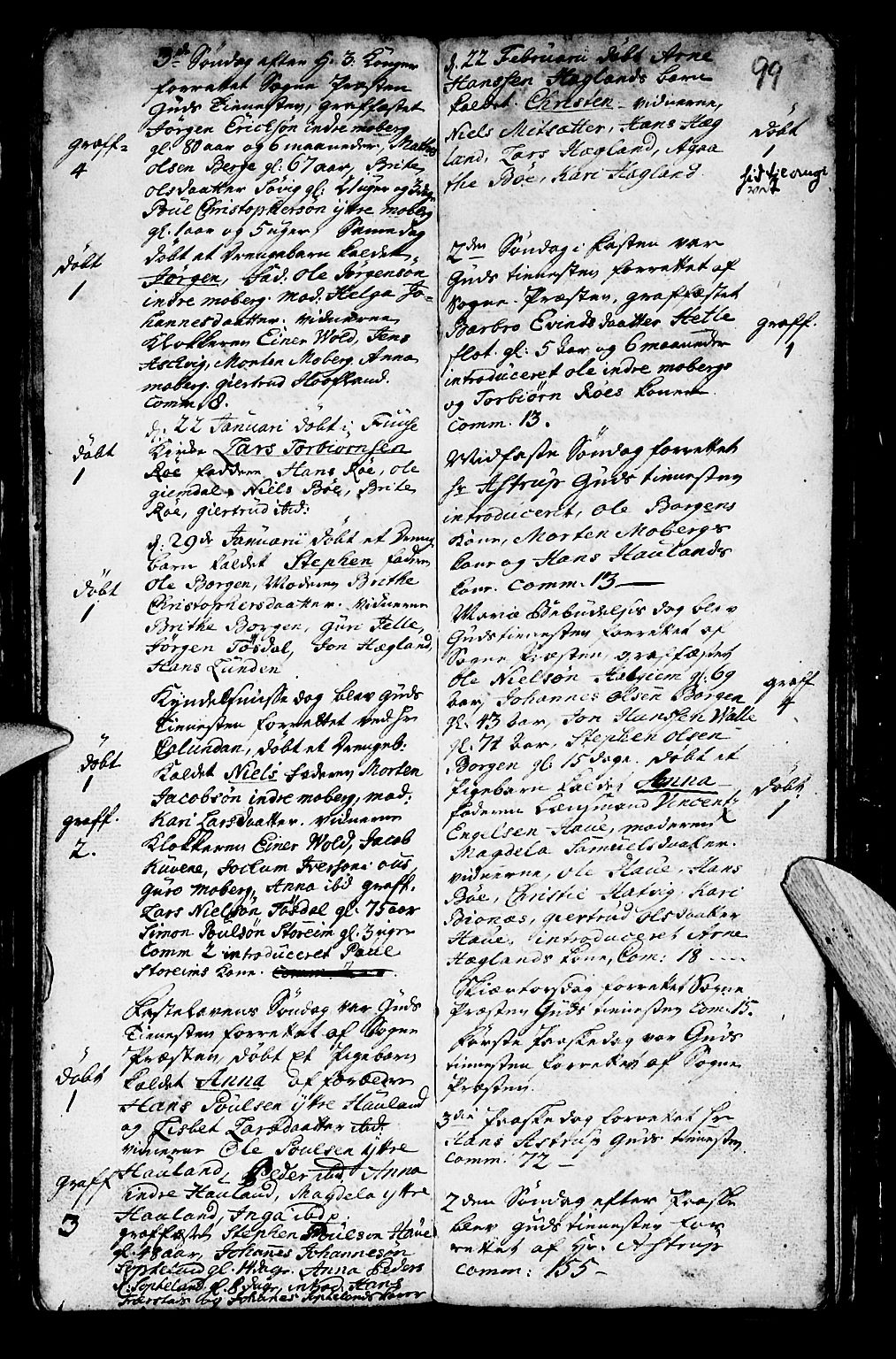 Os sokneprestembete, SAB/A-99929: Parish register (official) no. A 2, 1723-1758, p. 99