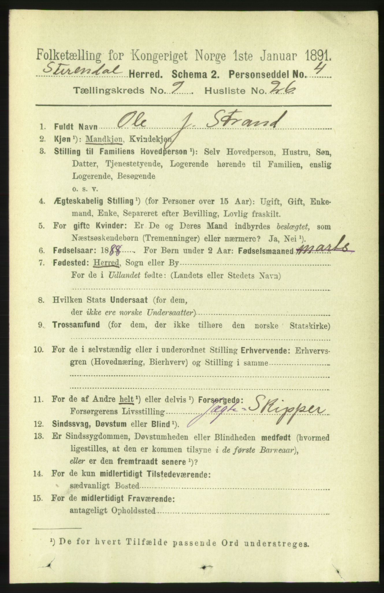 RA, 1891 census for 1566 Surnadal, 1891, p. 2496