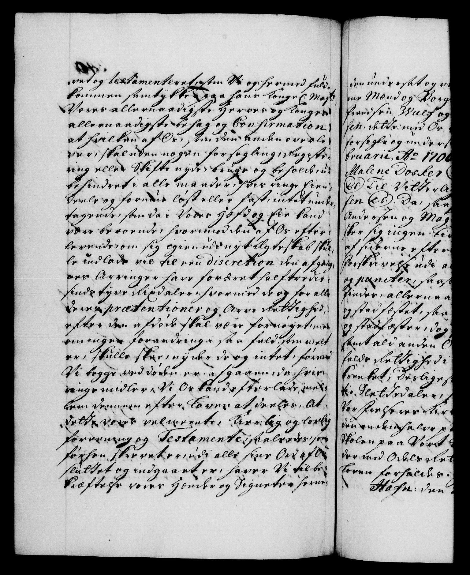 Danske Kanselli 1572-1799, RA/EA-3023/F/Fc/Fca/Fcaa/L0019: Norske registre, 1704-1707, p. 340b