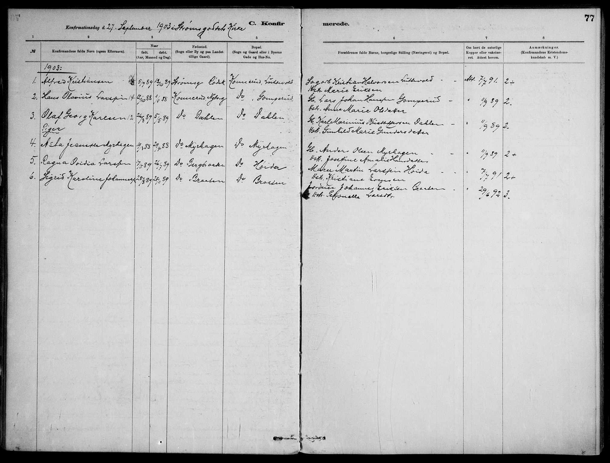 Skoger kirkebøker, AV/SAKO-A-59/F/Fb/L0001: Parish register (official) no. II 1, 1885-1913, p. 77