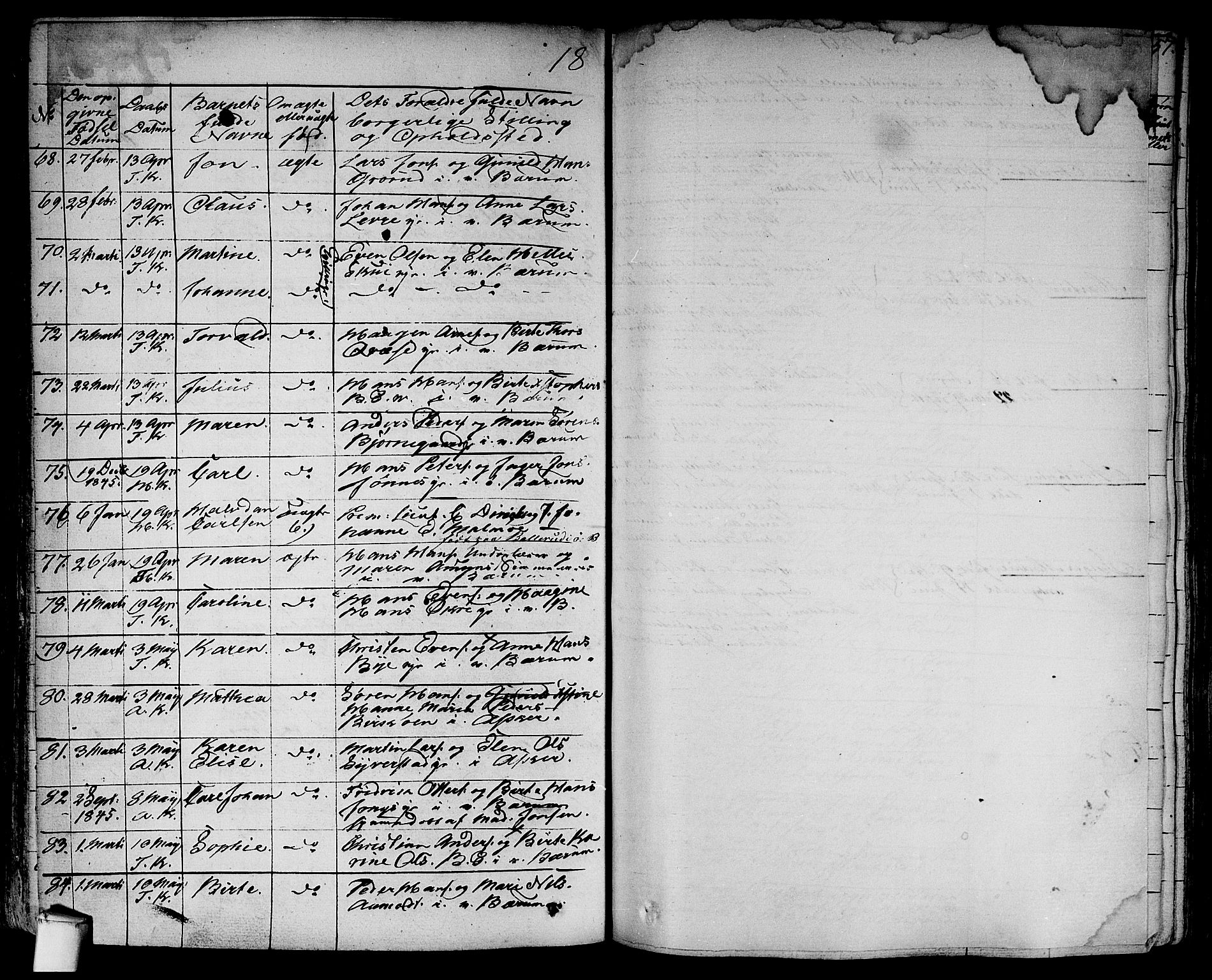 Asker prestekontor Kirkebøker, SAO/A-10256a/F/Fa/L0007: Parish register (official) no. I 7, 1825-1864, p. 256b