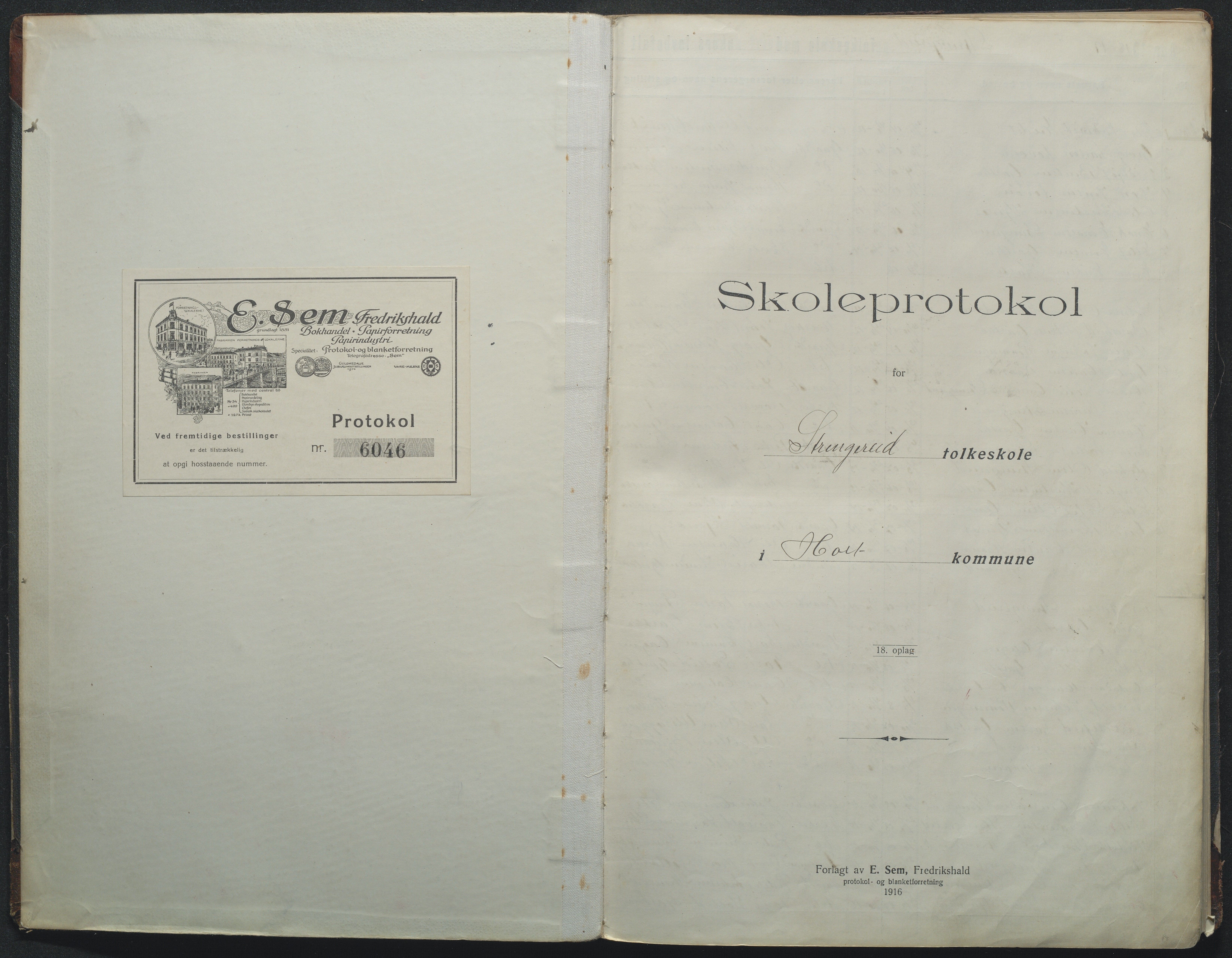 Flosta kommune, Strengereid Krets, AAKS/KA0916-550h/F01/L0004: Skoleprotokoll Strengereid skole, 1918-1944