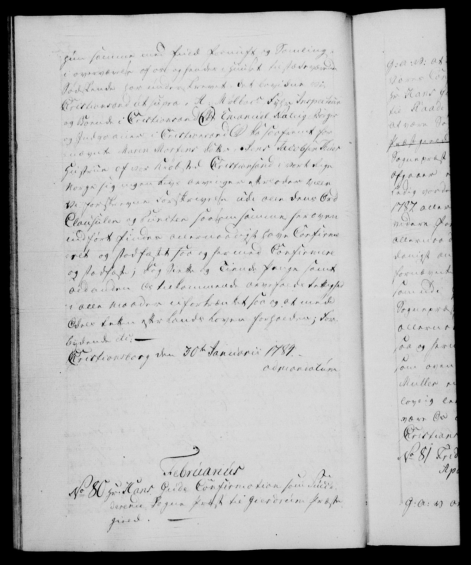 Danske Kanselli 1572-1799, RA/EA-3023/F/Fc/Fca/Fcaa/L0050: Norske registre, 1784-1785, p. 52b