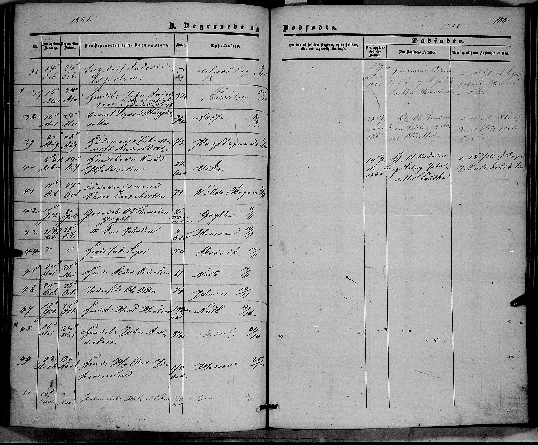 Vestre Slidre prestekontor, SAH/PREST-136/H/Ha/Haa/L0002: Parish register (official) no. 2, 1856-1864, p. 188