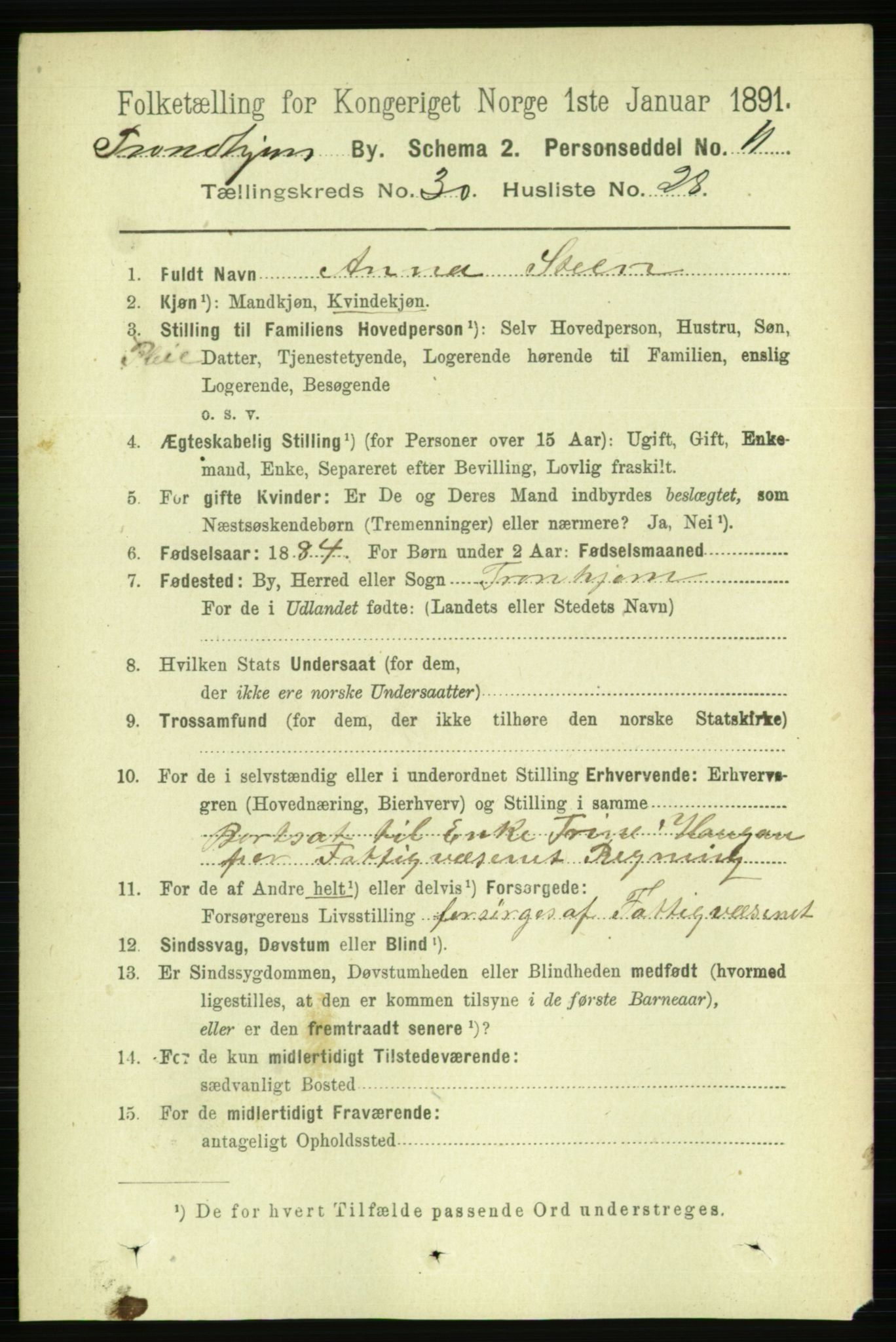 RA, 1891 census for 1601 Trondheim, 1891, p. 22751