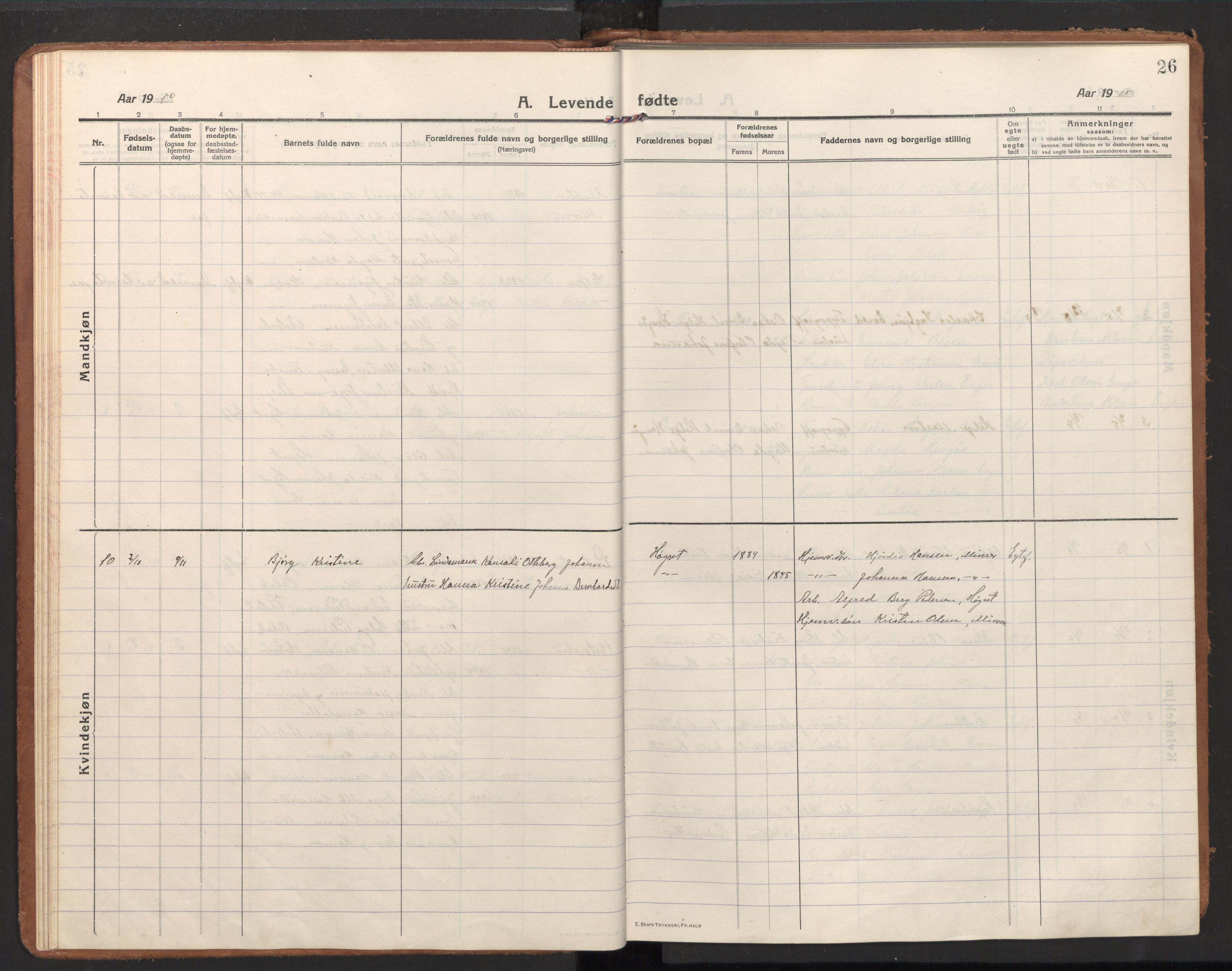 Ministerialprotokoller, klokkerbøker og fødselsregistre - Nordland, AV/SAT-A-1459/848/L0688: Parish register (official) no. 848A01, 1913-1935, p. 26