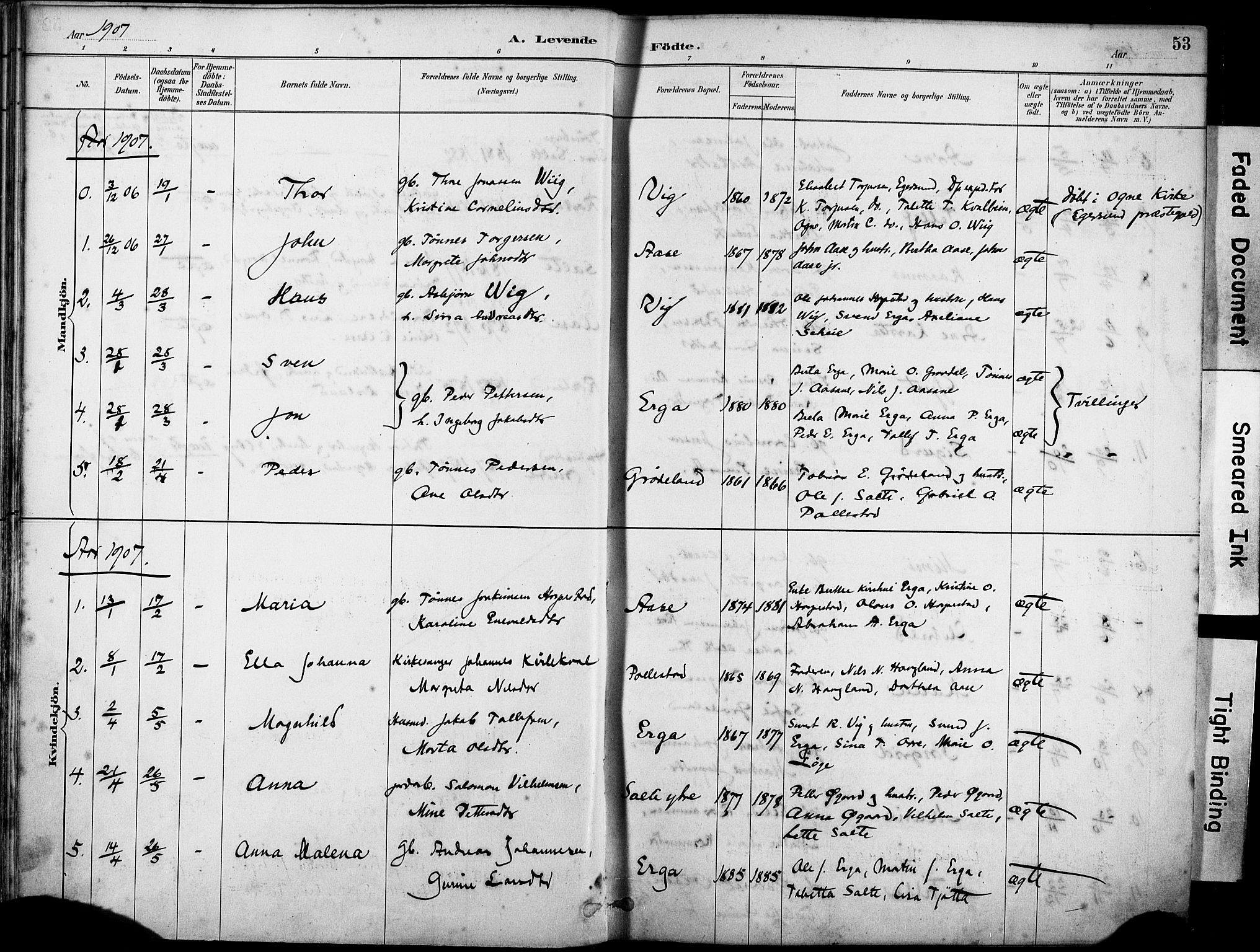 Klepp sokneprestkontor, SAST/A-101803/001/3/30BA/L0007: Parish register (official) no. A 8, 1886-1912, p. 53